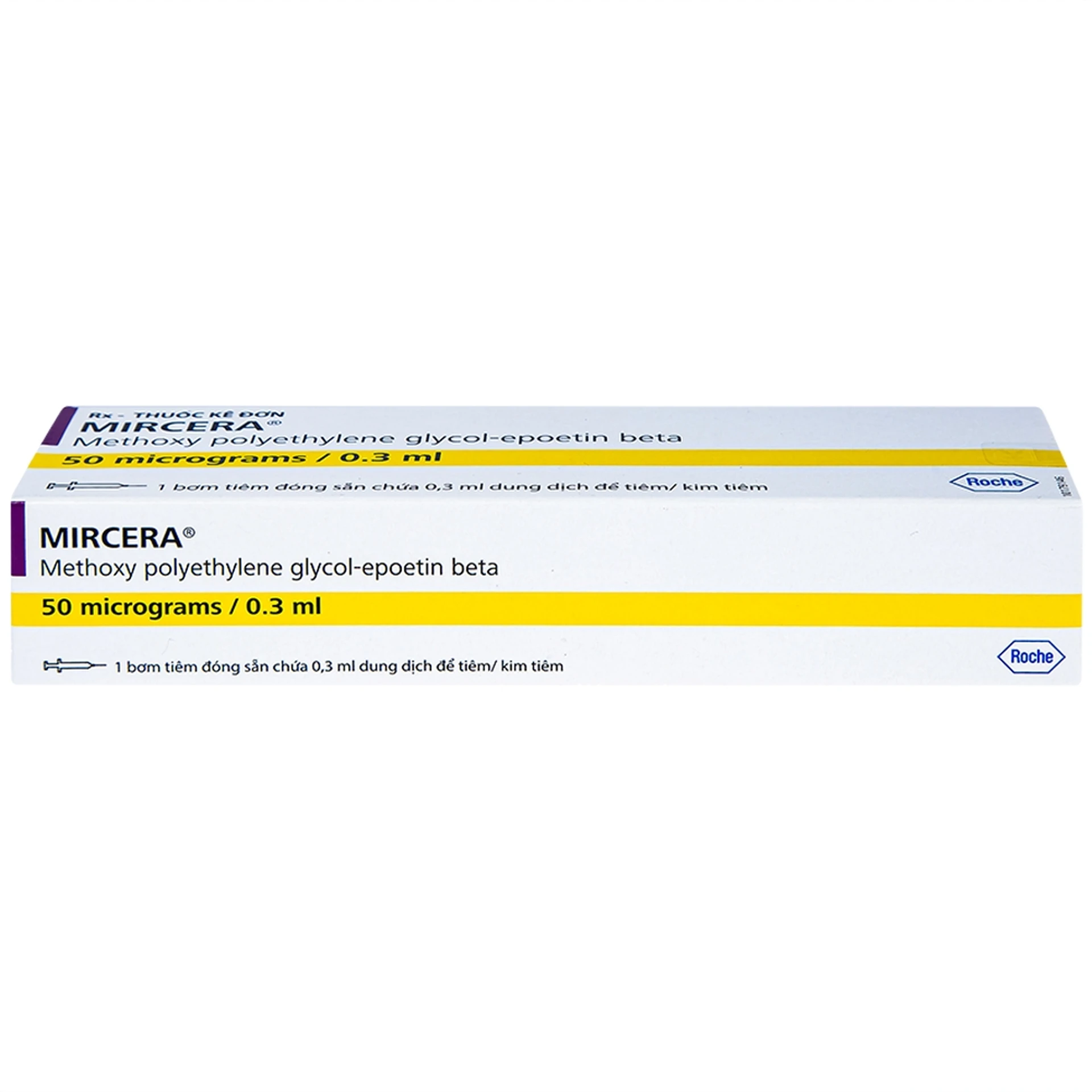 Thuốc tiêm Mircera 50mcg/0.3ml điều trị bệnh thiếu máu (1 cây)
