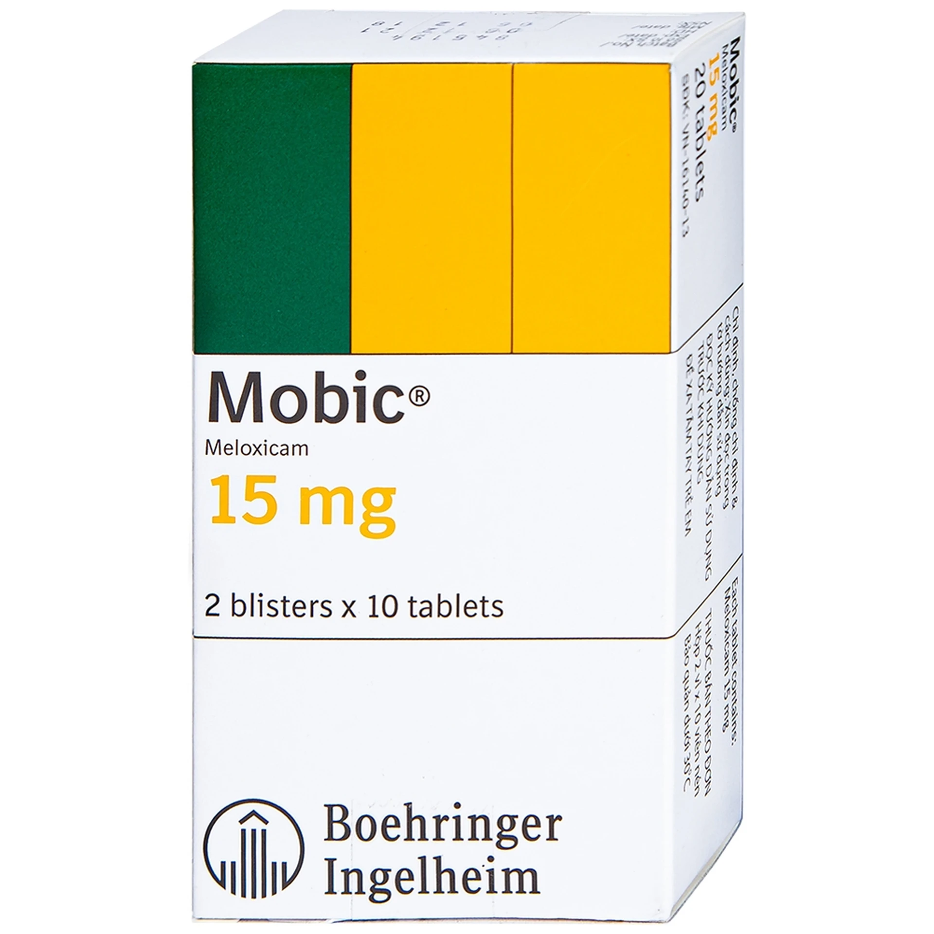 Mobic 15mg Boehringer điều trị viêm xương khớp (2 vỉ x 10 viên)