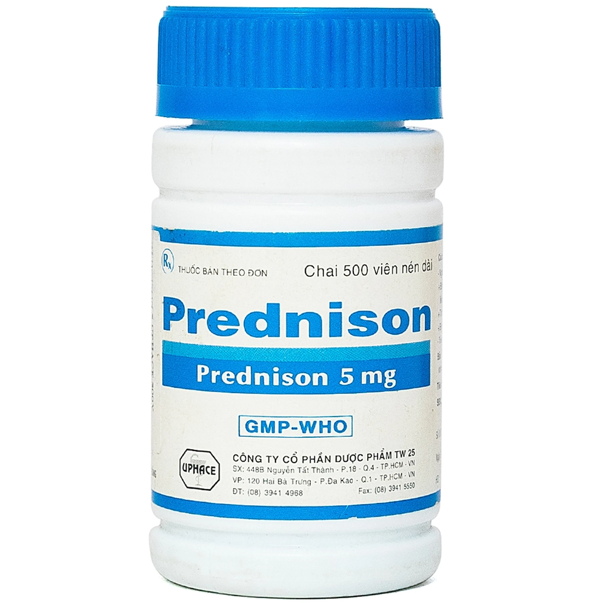 Prednison 5mg Uphace trị bệnh thấp khớp (Lọ 500 Viên)