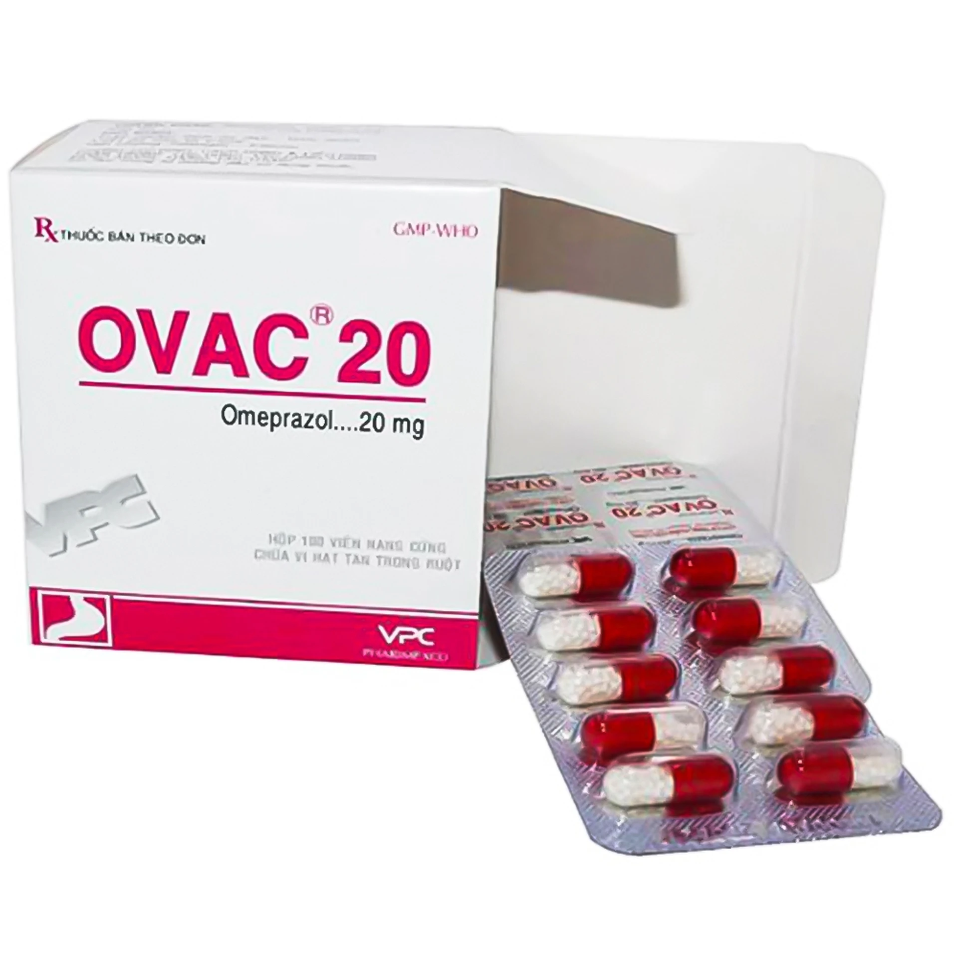 Thuốc Ovac 20 VPC điều trị trào ngược dịch dạ dày - thực quản (10 vỉ x ...