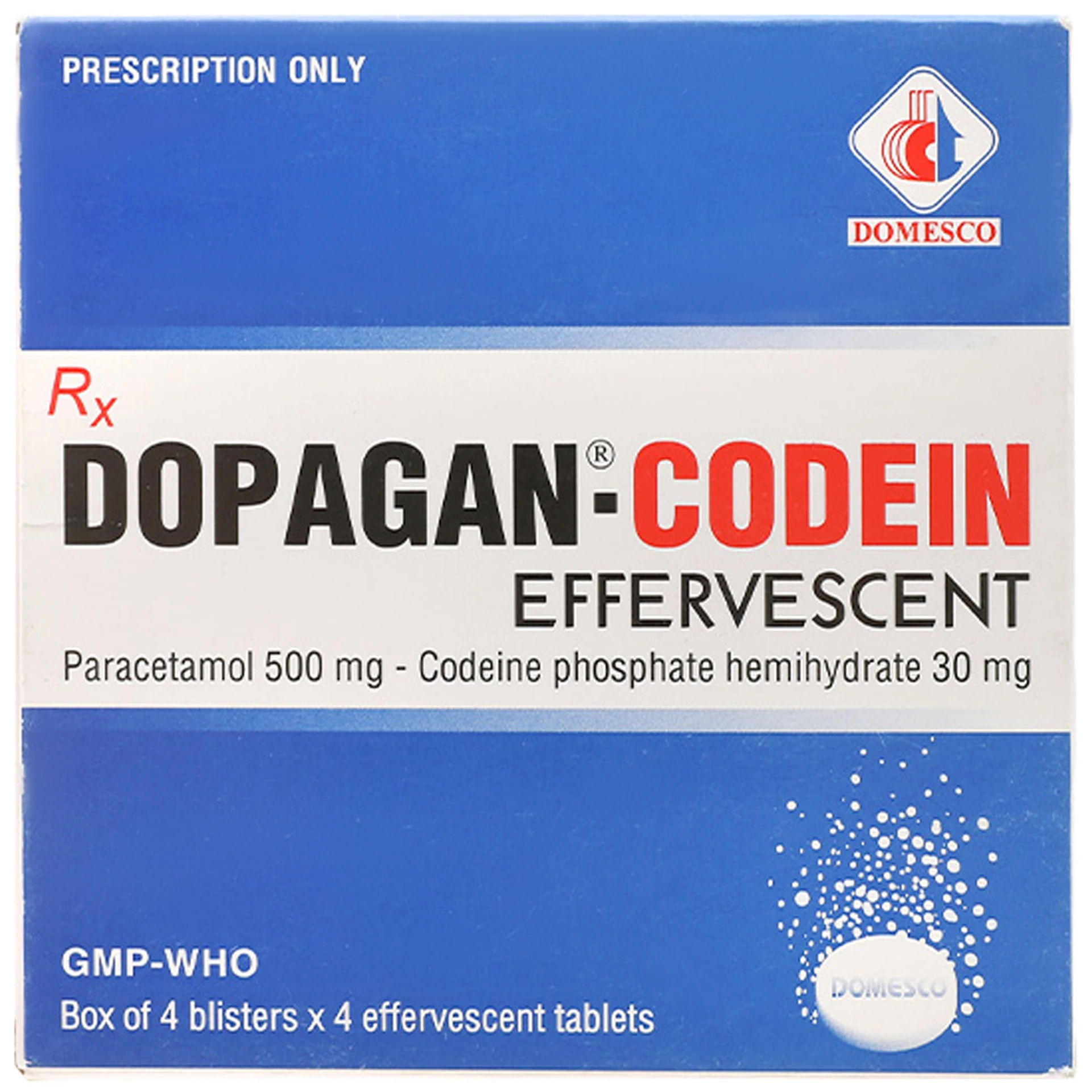 Thuốc Dopagan-Codein Effervescent Domesco giảm đau cấp tính ở mức độ ...