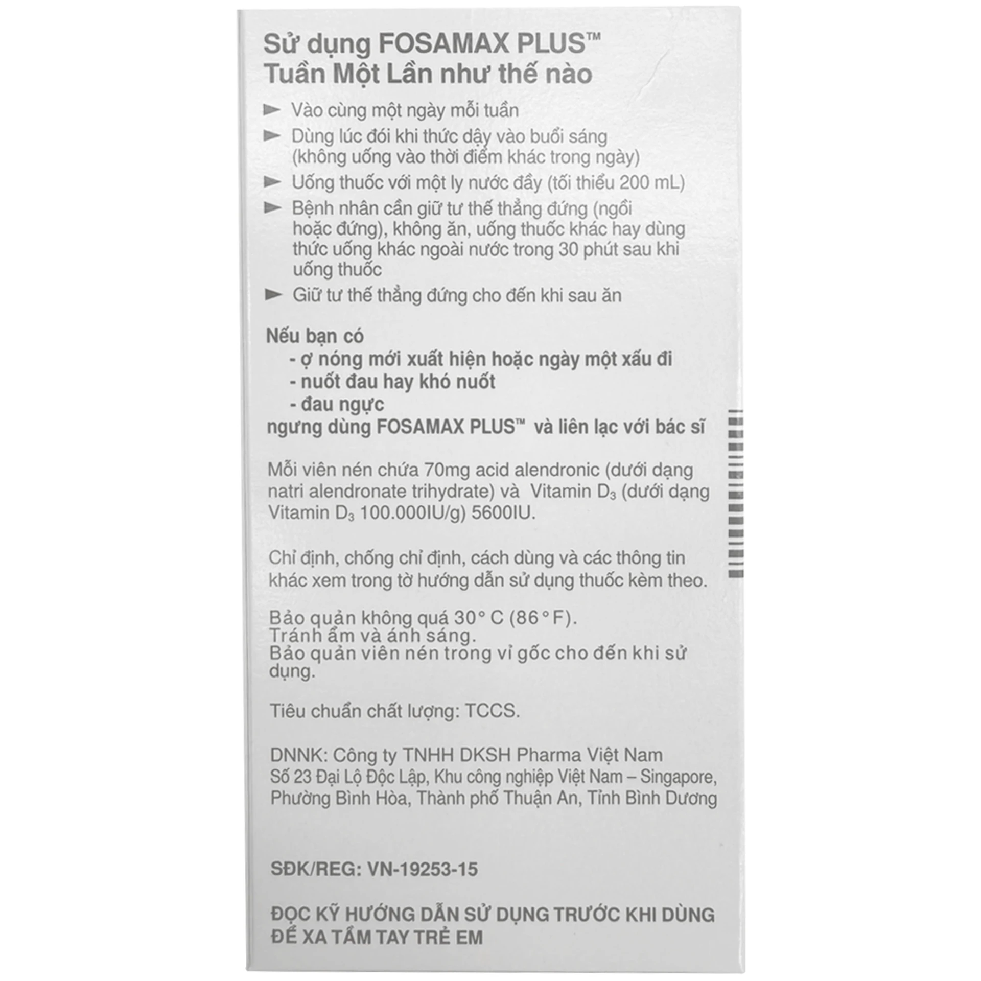Thuốc Fosamax Plus 70mg/5600IU Organon điều trị loãng xương (1 vỉ x 4 ...