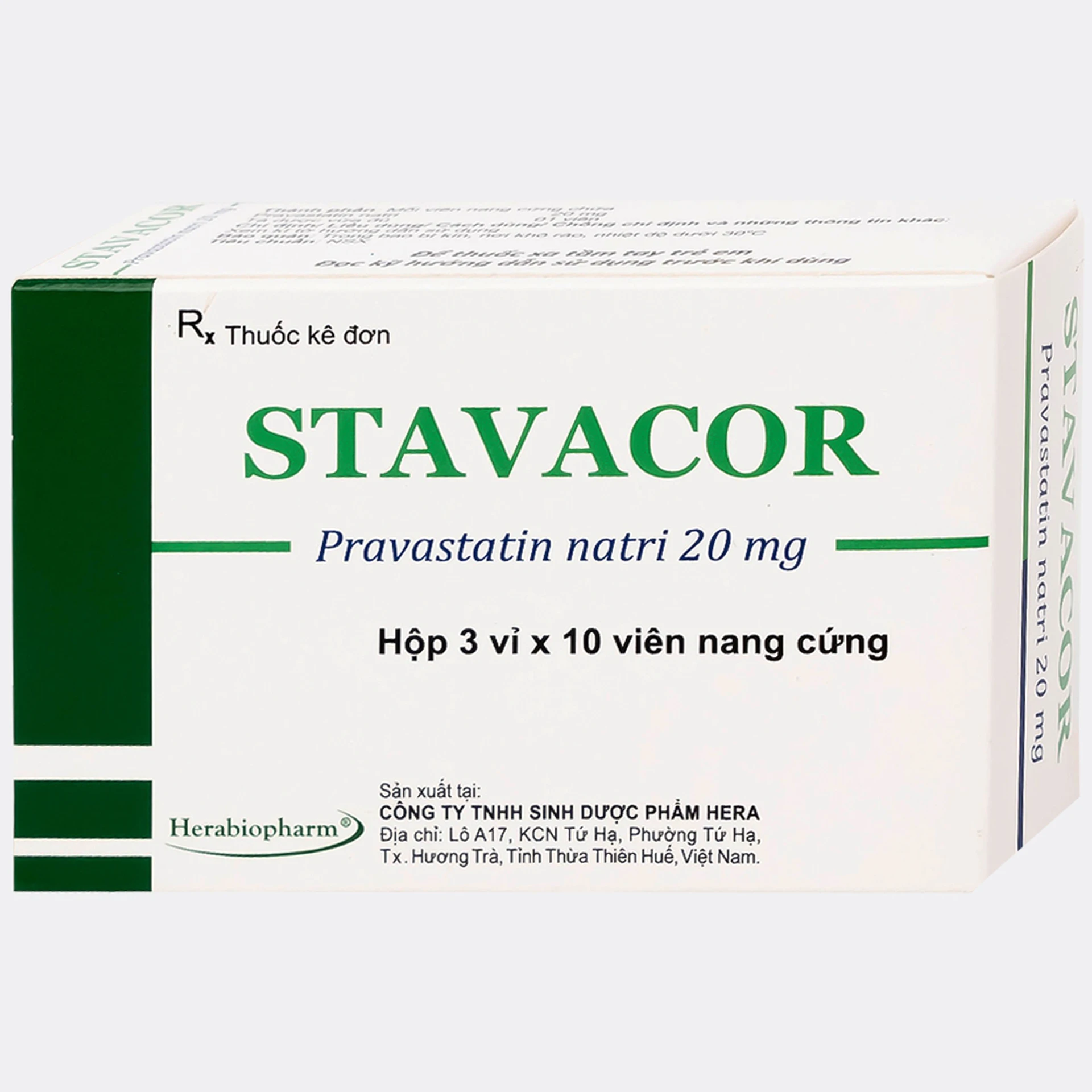 Thuốc Stavacor 20mg Herabiopharm điều trị tăng cholesterol máu (3 vỉ x ...