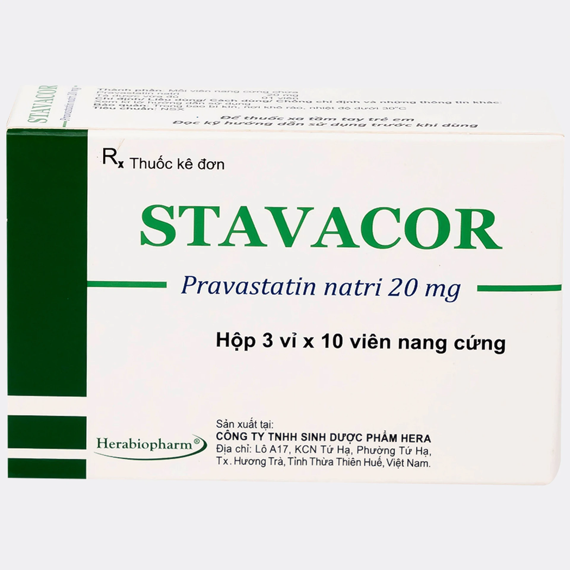 Thuốc Stavacor 20mg Herabiopharm điều trị tăng cholesterol máu (3 vỉ x ...