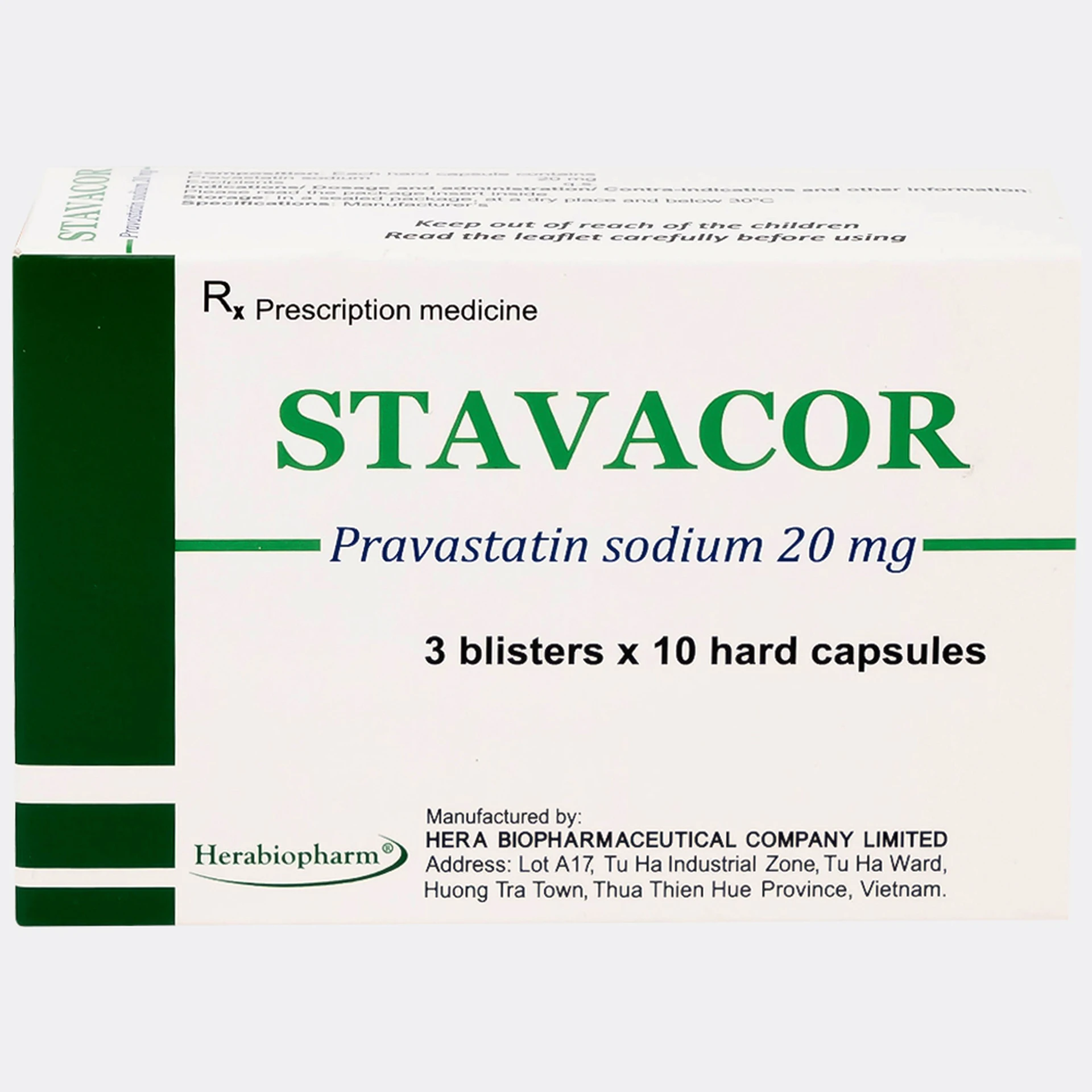 Thuốc Stavacor 20mg Herabiopharm điều trị tăng cholesterol máu (3 vỉ x ...