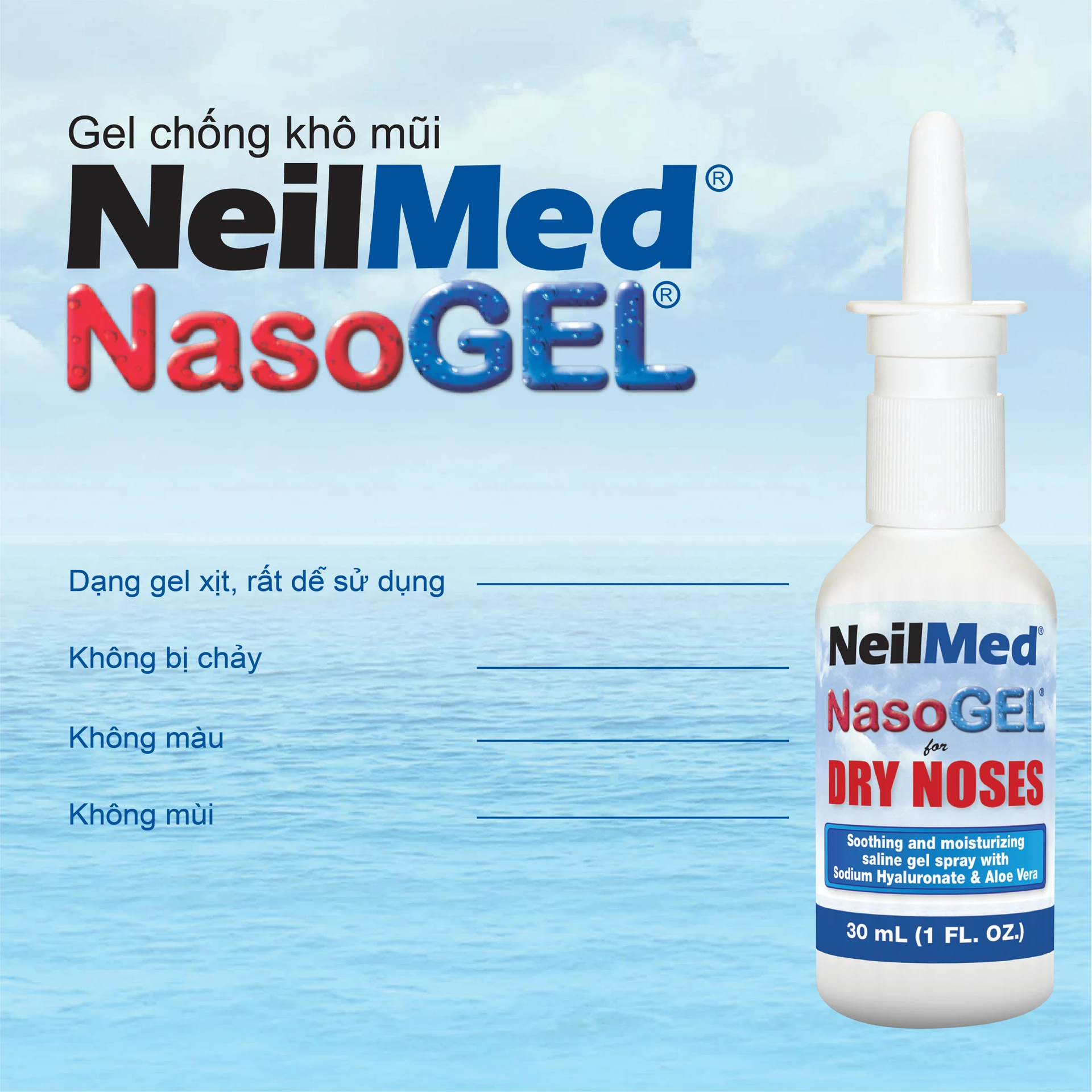 Gel xịt chống khô mũi Neilmed NasoGel For Dry Noses (30ml)