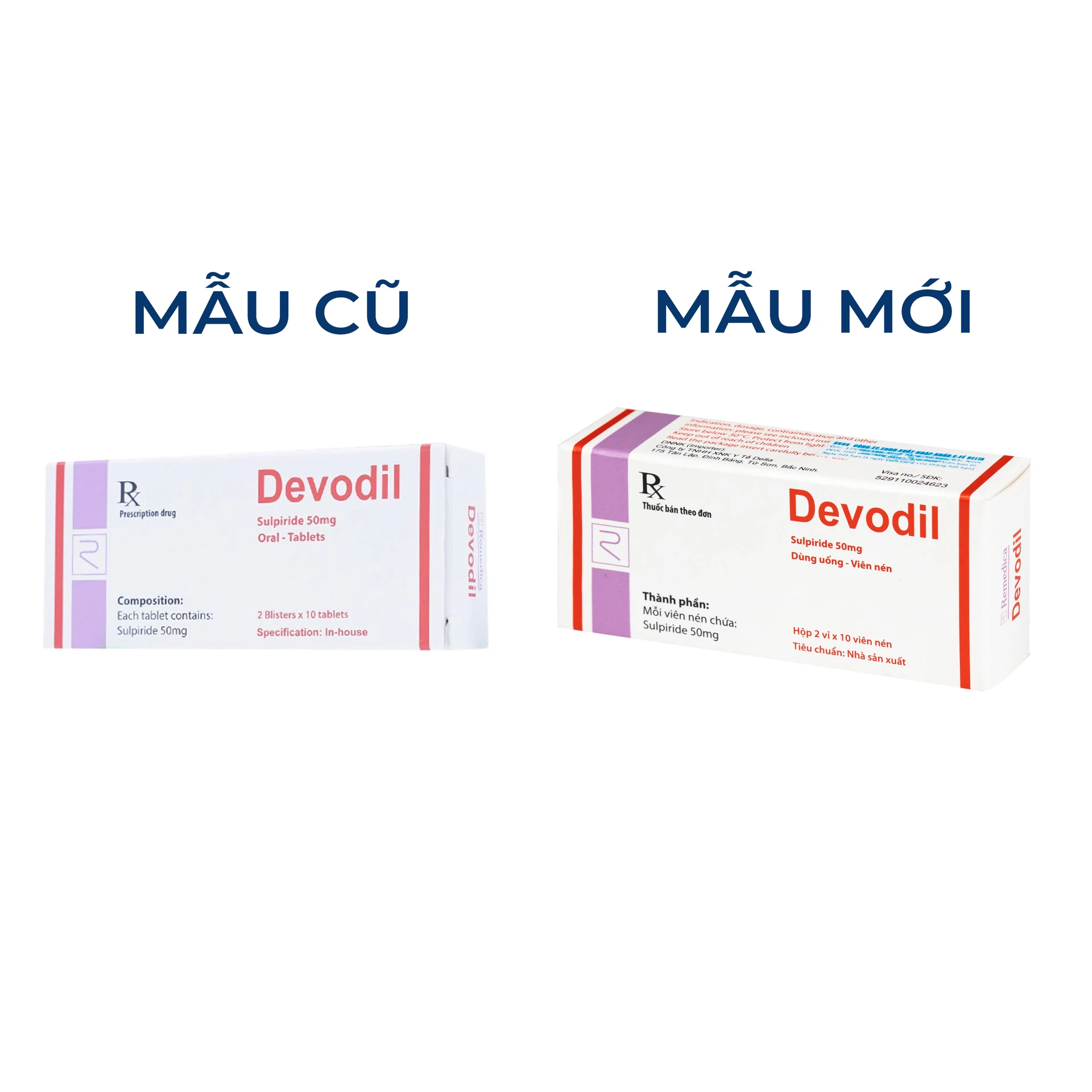 Devodil 50mg trị lo âu, rối loạn hành vi (2 vỉ x 10 viên)