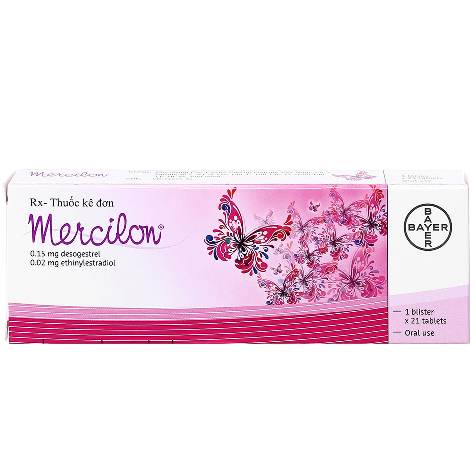 Thuốc tránh thai hằng ngày Mercilon 0.15mg (21 viên)