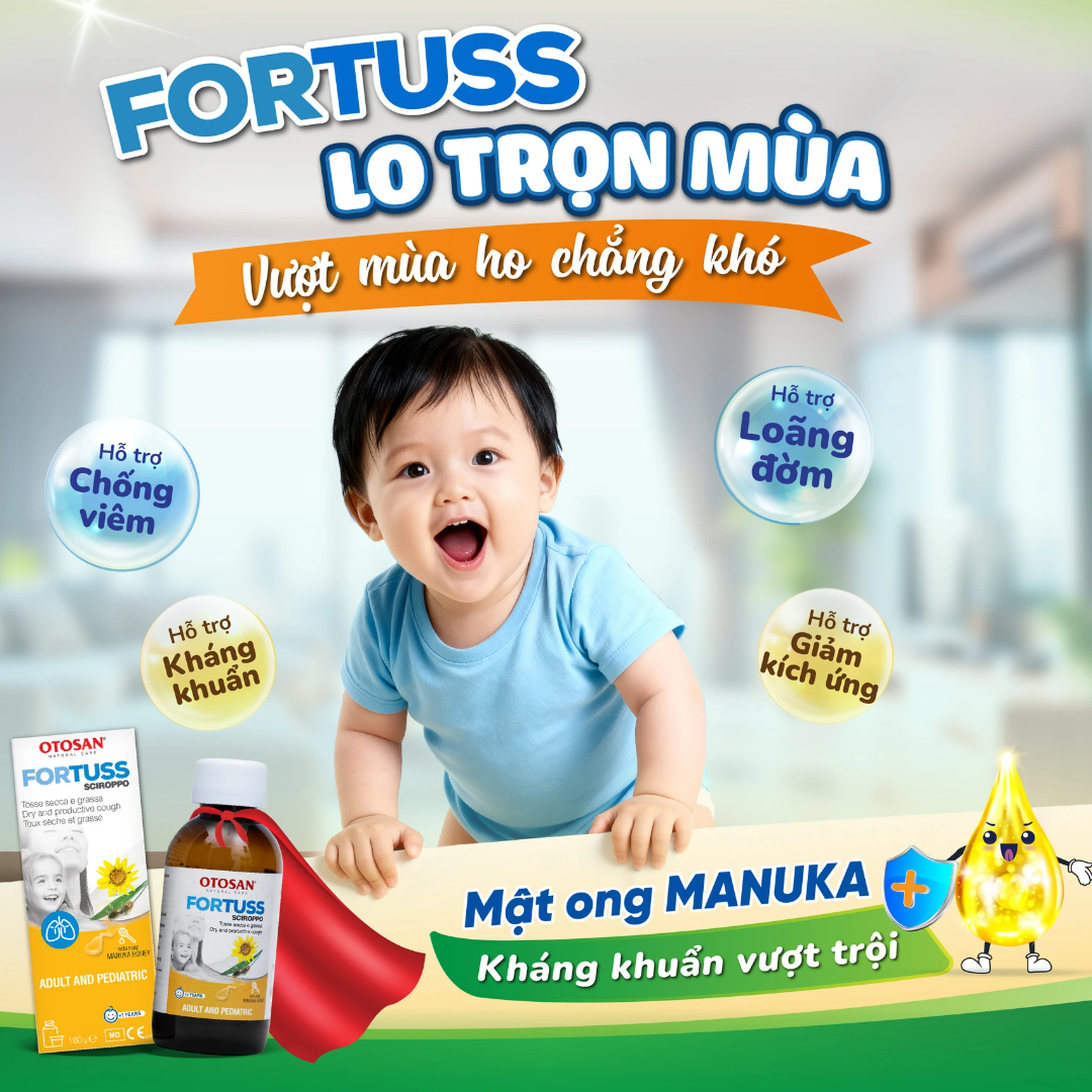Siro ho Fortuss Otosan Cough Syrup (180g) | Làm dịu cơn ho