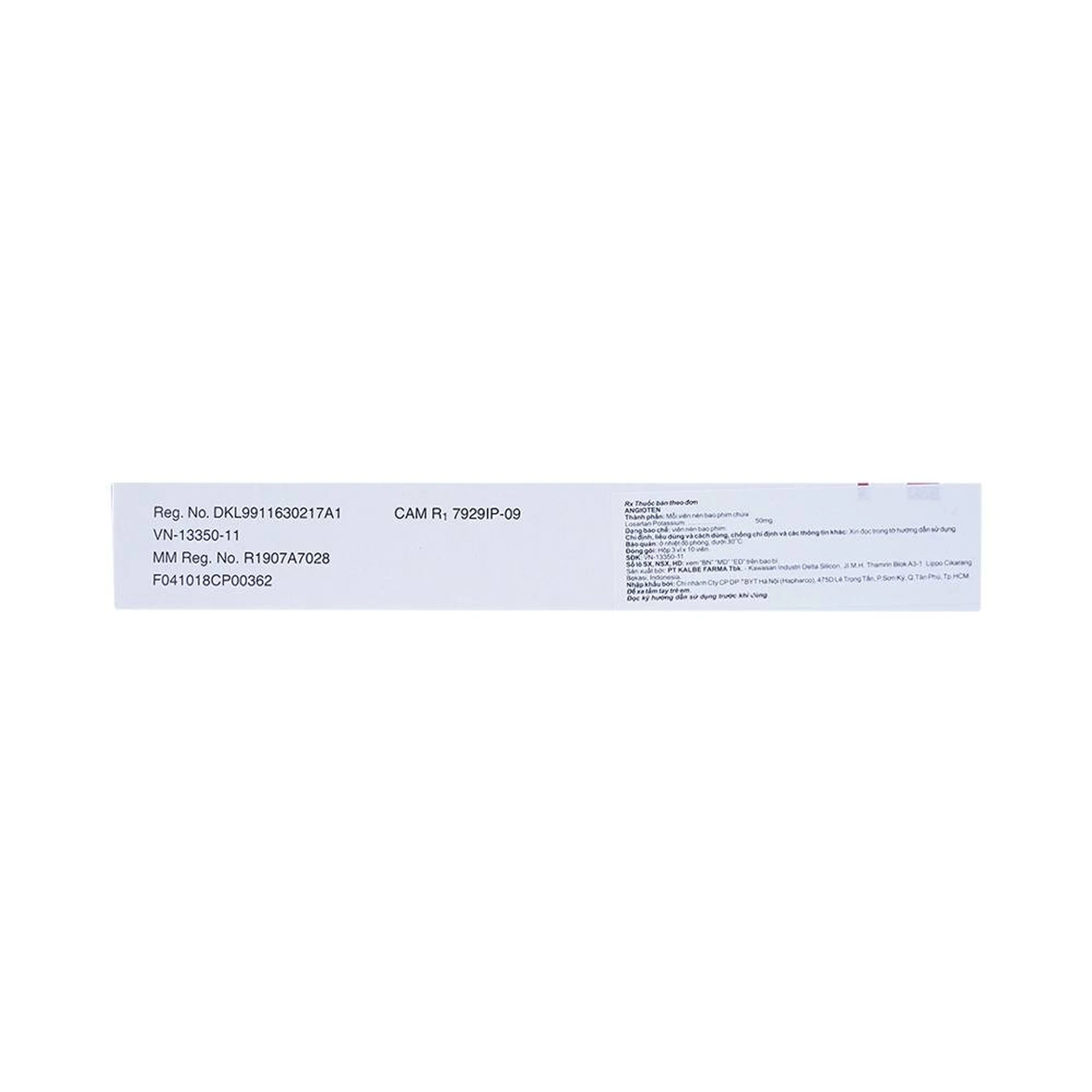 Angioten 50mg Kalbe: Thuốc điều trị tăng huyết áp (3 vỉ x 10 viên)