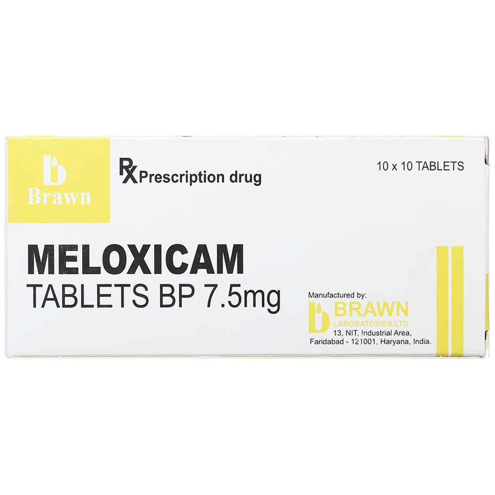 Hình ảnh Thuốc Meloxicam Tablets BP 7.5mg B.Brawn giảm viêm xương khớp, viêm khớp dạng thấp (10 vỉ x 10 viên)