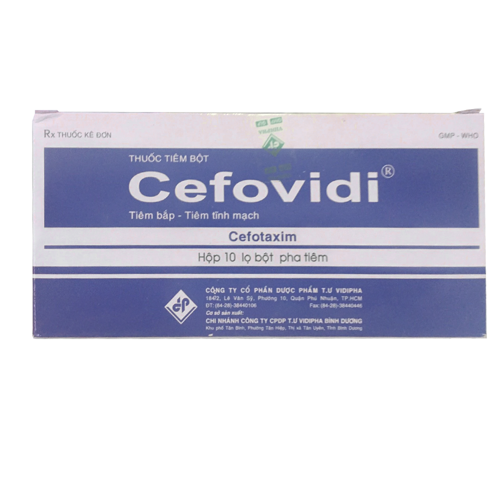 Hình ảnh Thuốc tiêm bột Cefovidi Vidipha điều trị các nhiễm khuẩn nặng (10 lọ)