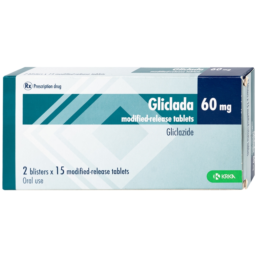 Hình ảnh Thuốc Gliclada 60mg KRKA điều trị bệnh tiểu đường (2 vỉ x 15 viên)