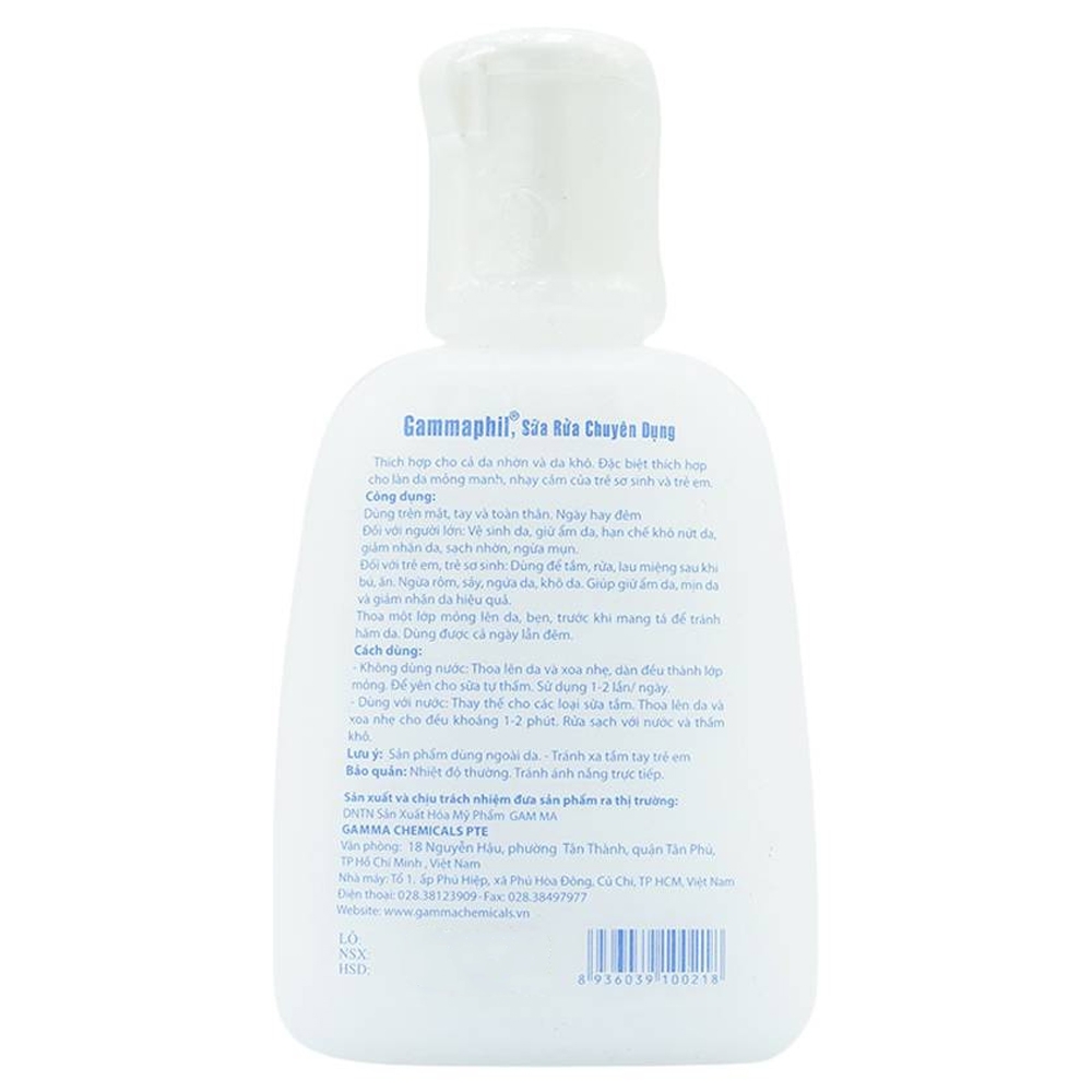 Hình ảnh Sữa rửa chuyên dụng Gammaphil dành cho da nhờn, da khô, da nhạy cảm của trẻ sơ sinh và trẻ em (125ml)