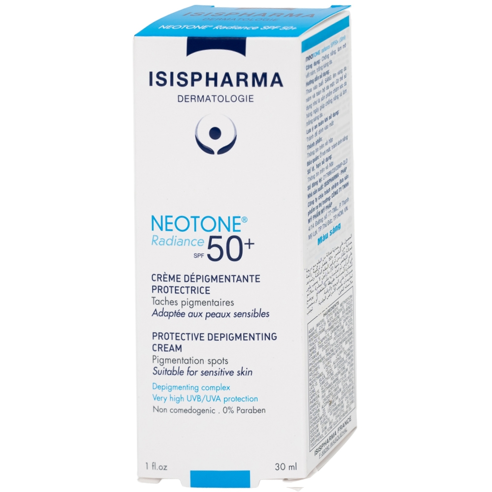 Hình ảnh Kem chống nắng Isis Pharma Neotone Radiance SPF 50+ dưỡng trắng, mờ nám, phục hồi da (30ml)