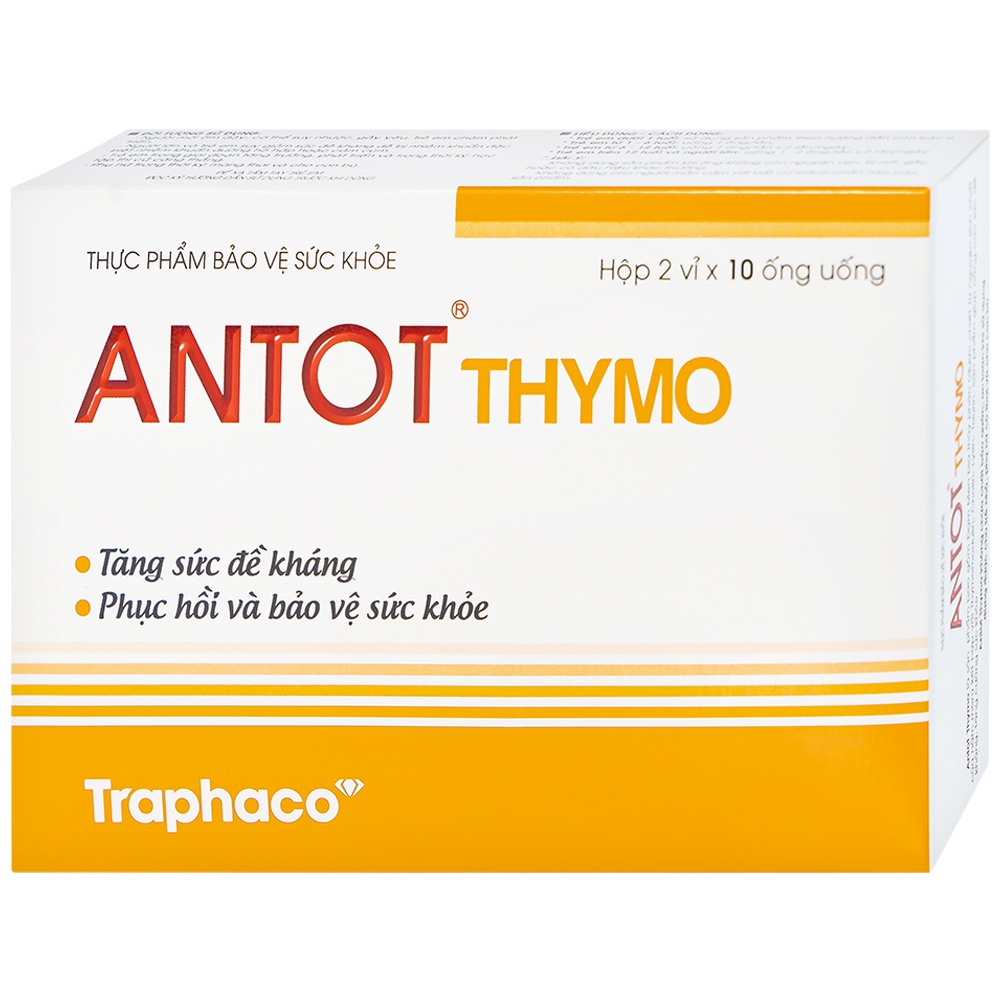 Hình ảnh Dung dịch uống Antot Thymo Traphaco tăng cường sức đề kháng (2 vỉ x 10 ống x 10ml)