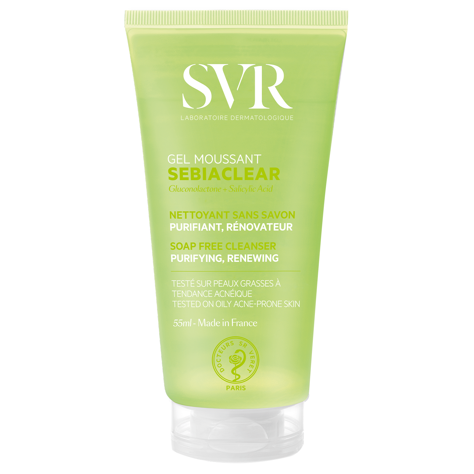 Hình ảnh Gel rửa mặt và loại bỏ tế bào chết không chứa xà phòng SVR Sebiaclear Gel Moussant 55ml