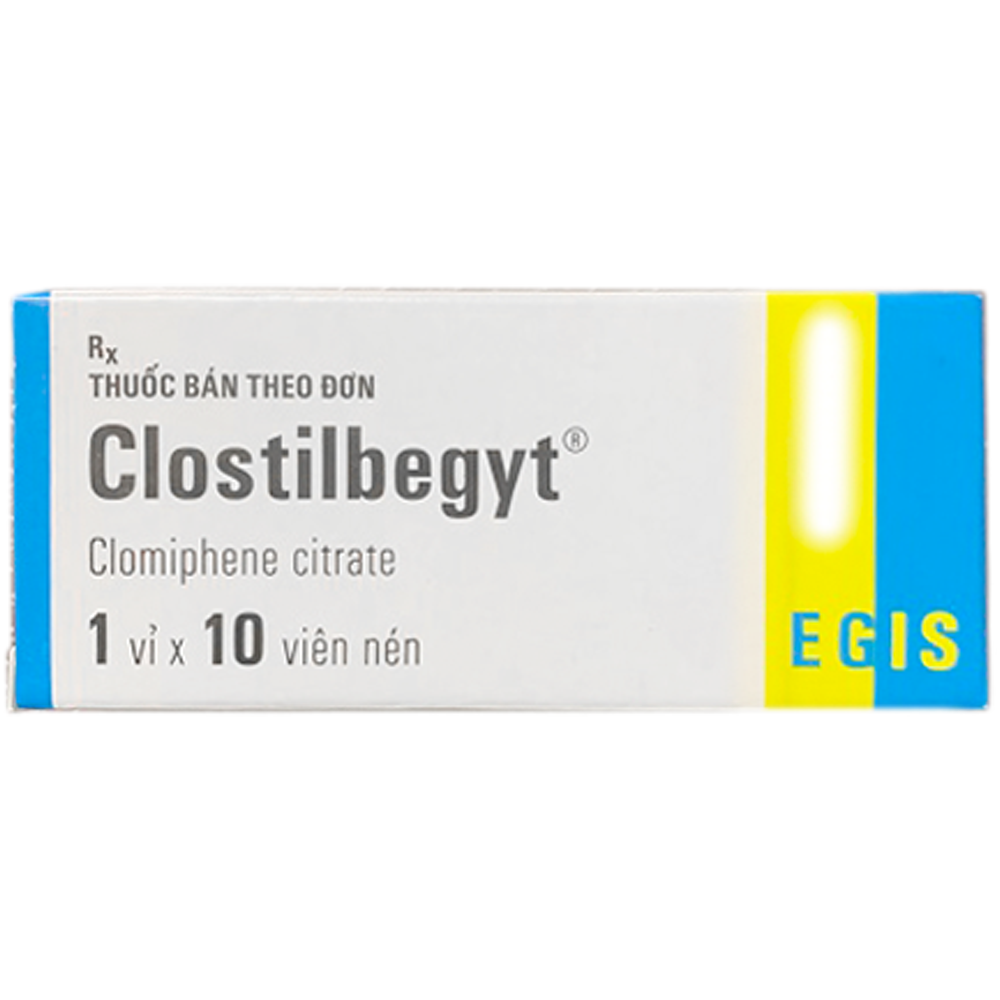 Hình ảnh Thuốc Clostilbegyt 50mg Egis Pharma kích thích rụng trứng, điều trị vô kinh (1 vỉ x 10 viên)