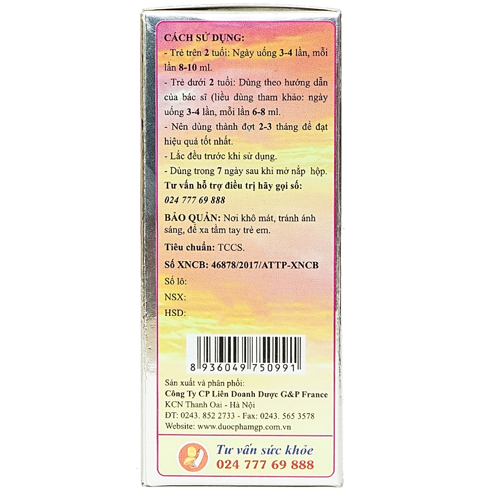 Hình ảnh Siro Yến Sào Ăn Ngủ Ngon Gold hỗ trợ bồi bổ sức khỏe (120ml)