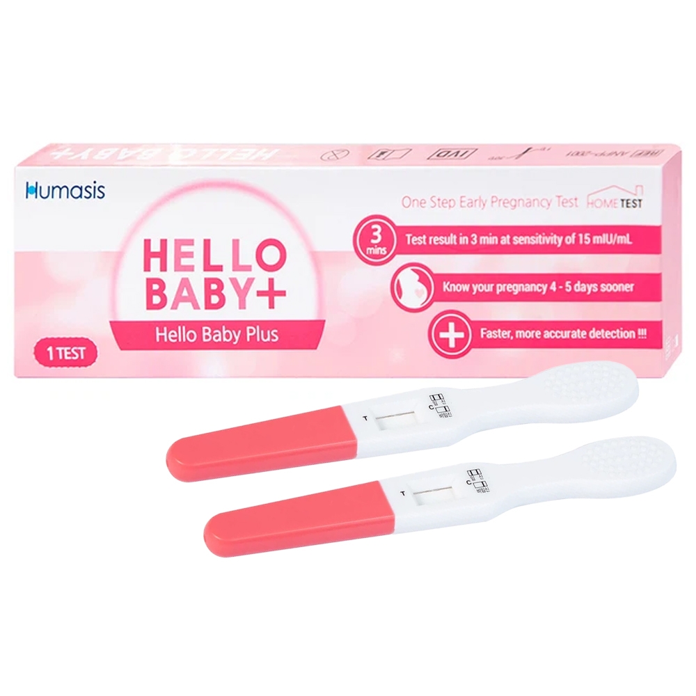 Hình ảnh Que thử thai Hello Baby Plus Humasis cho kết quả nhanh trong 3 phút (1 que) 