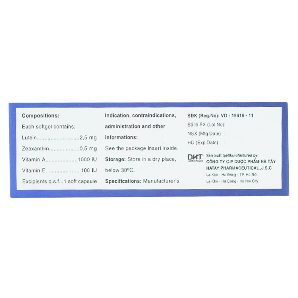 Hình ảnh Thuốc Luxathin-E hỗ trợ điều trị bệnh lý về mắt, khô mắt, nhìn mờ, cải thiện thị lực (3 vỉ x 10 viên)