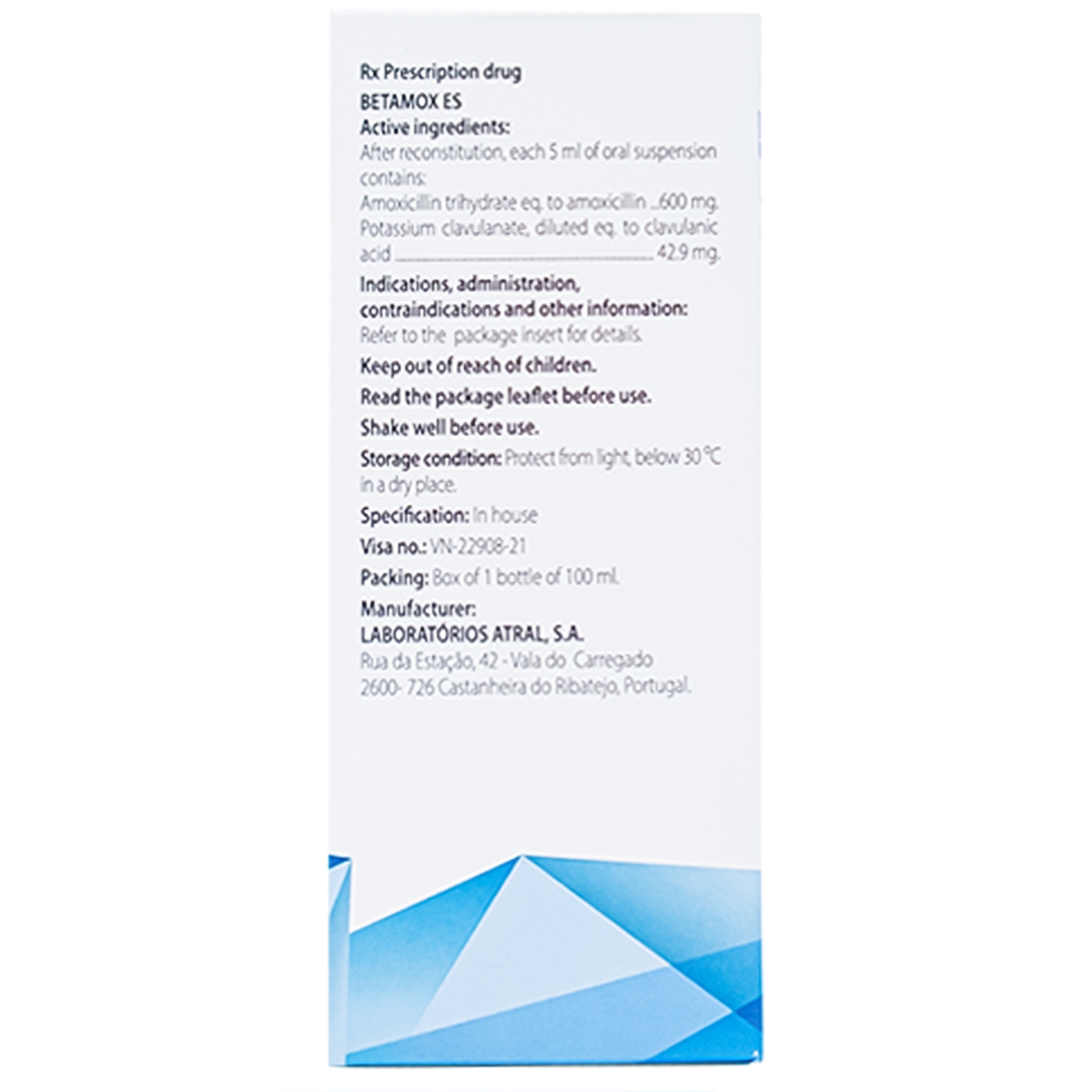 Hình ảnh Thuốc Betamox ES 50ml Atral điều trị nhiễm khuẩn đường hô hấp trên, đường hô hấp dưới