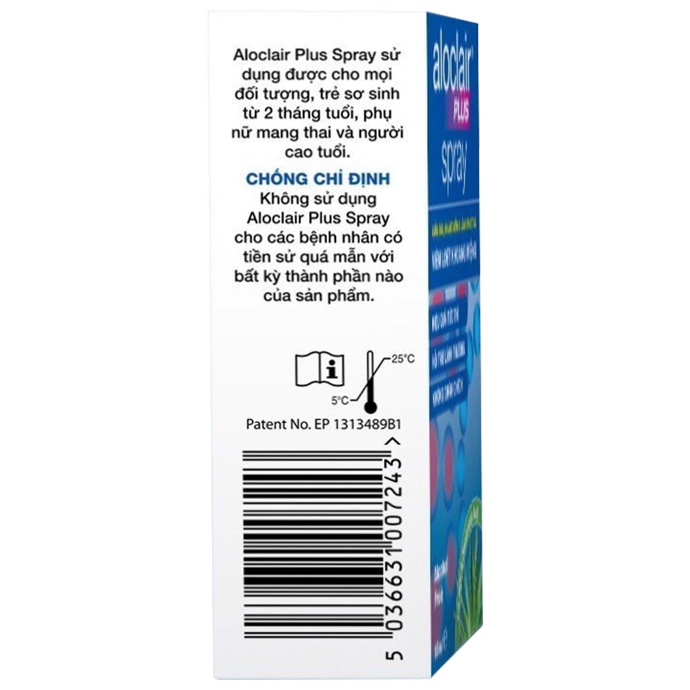 Hình ảnh Chai xịt Aloclair Plus Spray giảm đau nhanh bệnh tay chân miệng, nhiệt miệng, chỉnh nha, nhổ răng (15ml)