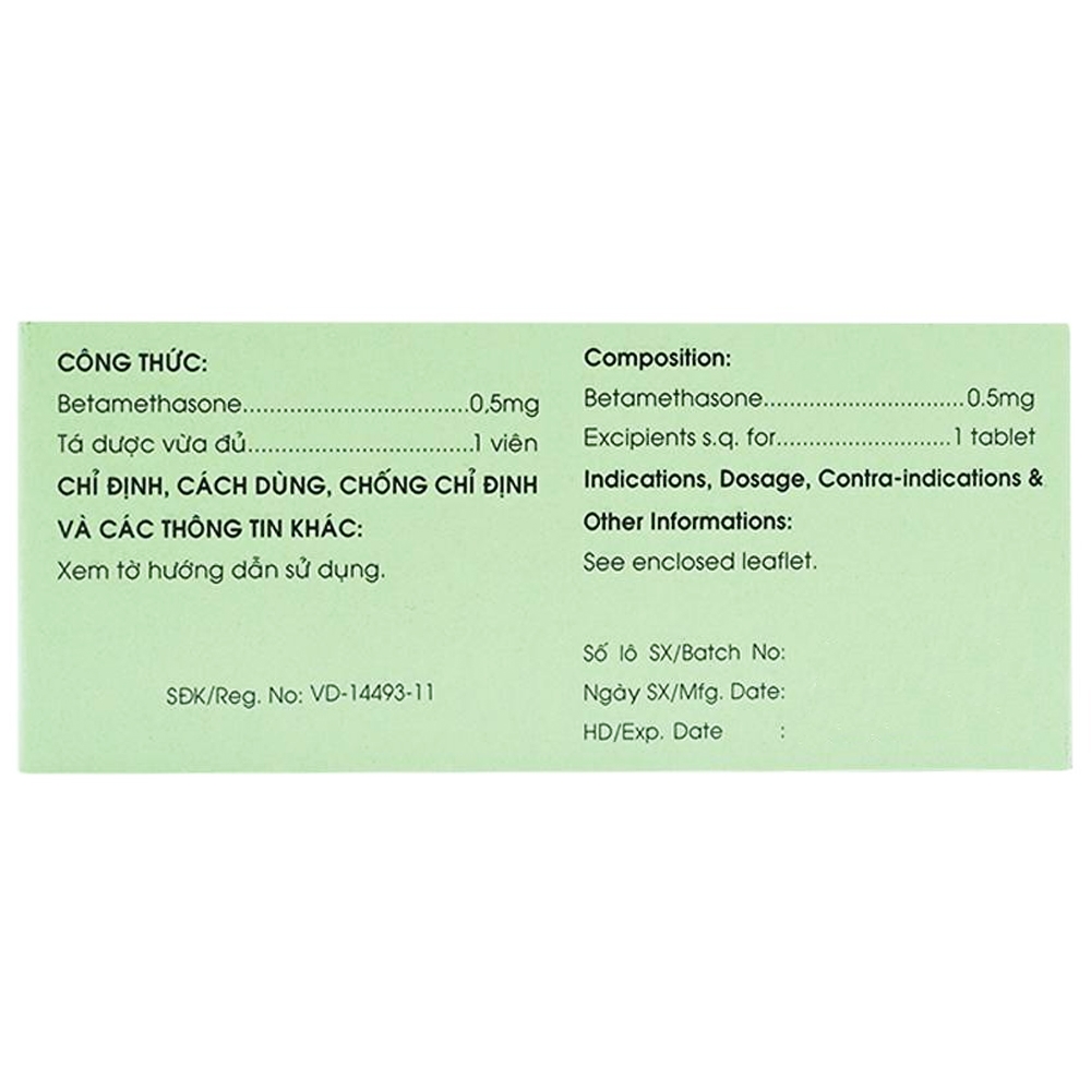 Hình ảnh Thuốc Mekocetin 0.5mg Mekophar điều trị thấp khớp, bệnh collagen, bệnh ngoài da, dị ứng (5 vỉ x 20 viên)