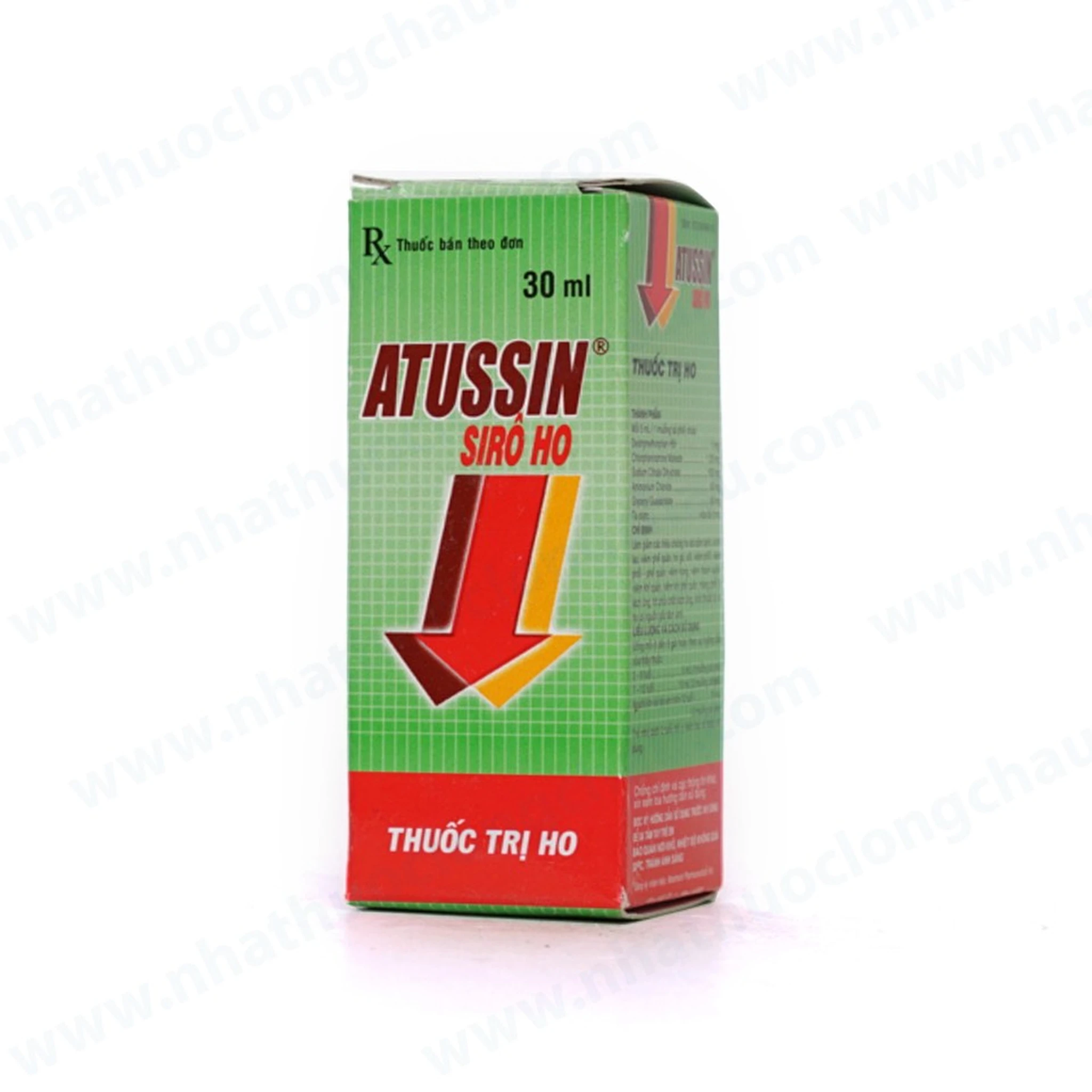 Siro Ho Atussin giảm ho, viêm phổi, viêm phế quản chai 30ml