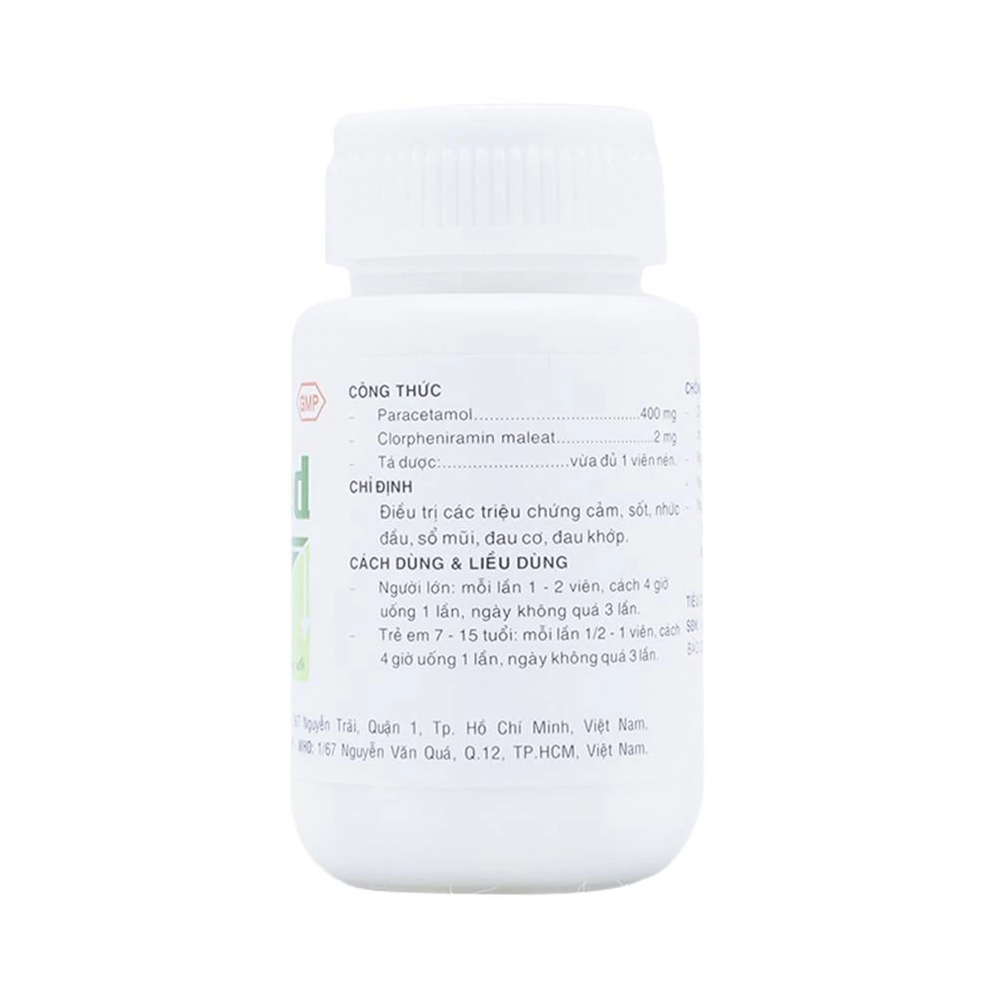 Thuốc Coldfed Pharmedic trị cảm, sốt, nhức đầu, sổ mũi (80 viên)