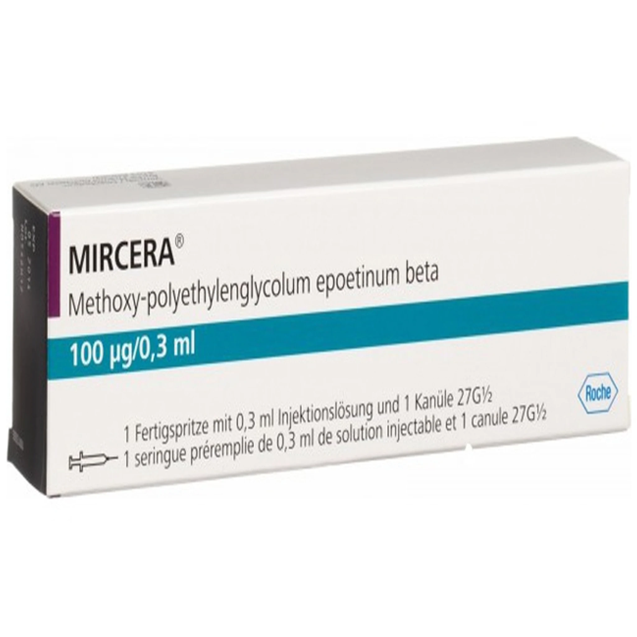 Thuốc tiêm Mircera 100Mcg/0.3ml điều trị thiếu máu (Hộp 1 cây)