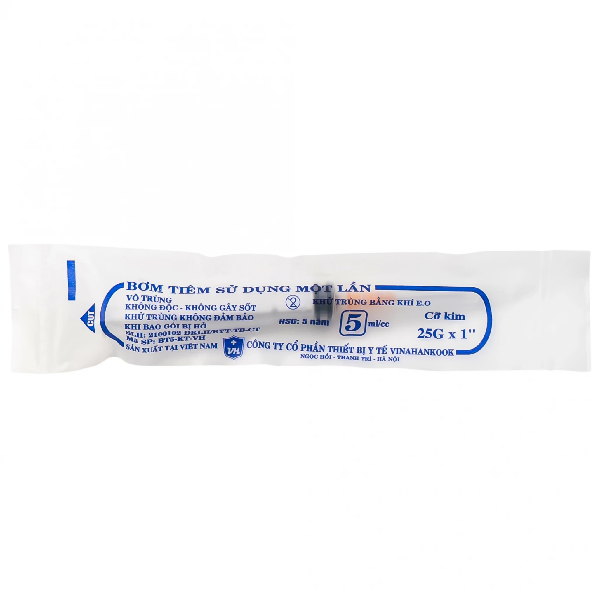 Bơm tiêm 5ml Vinahankook (Hộp 100 cái) - Nhà thuốc Long Châu