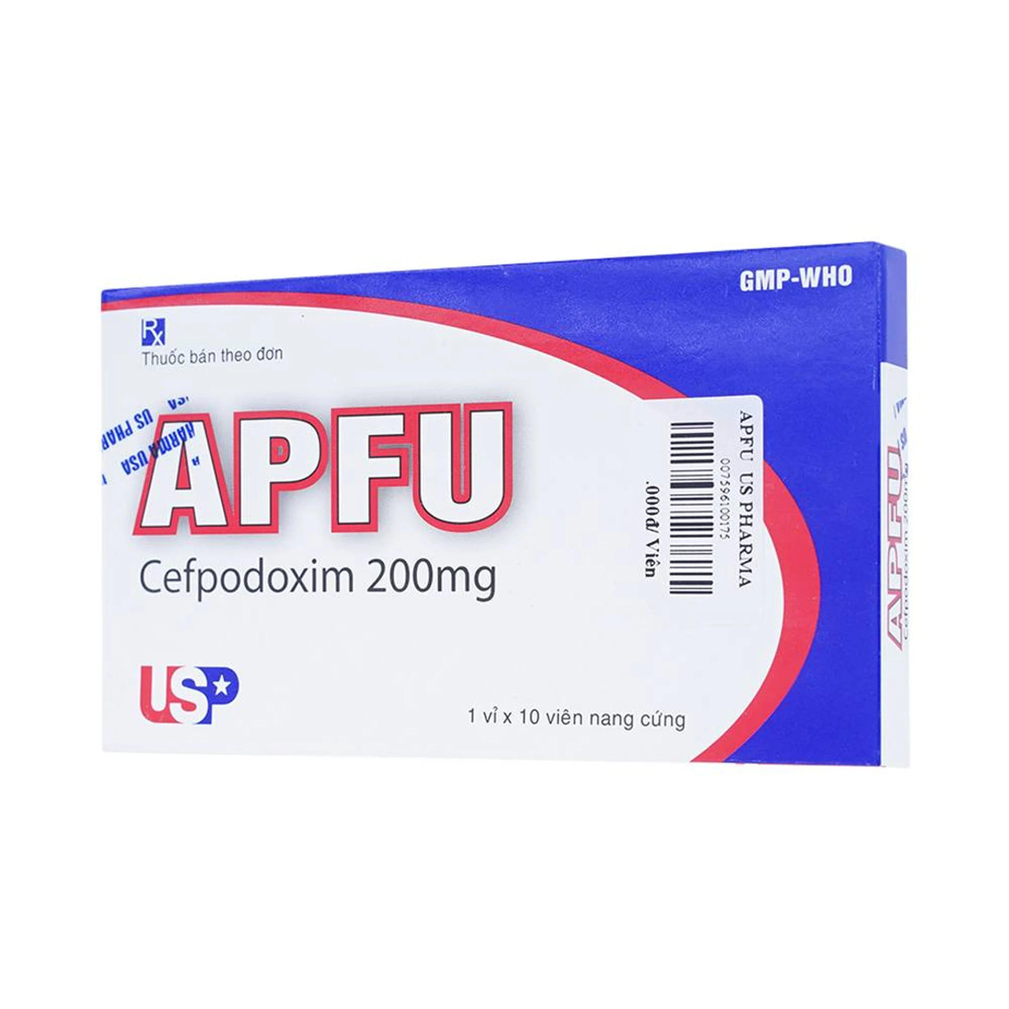 Thuốc Apfu 200mg USP điều trị các nhiễm khuẩn hô hấp (1 vỉ x 10 viên ...