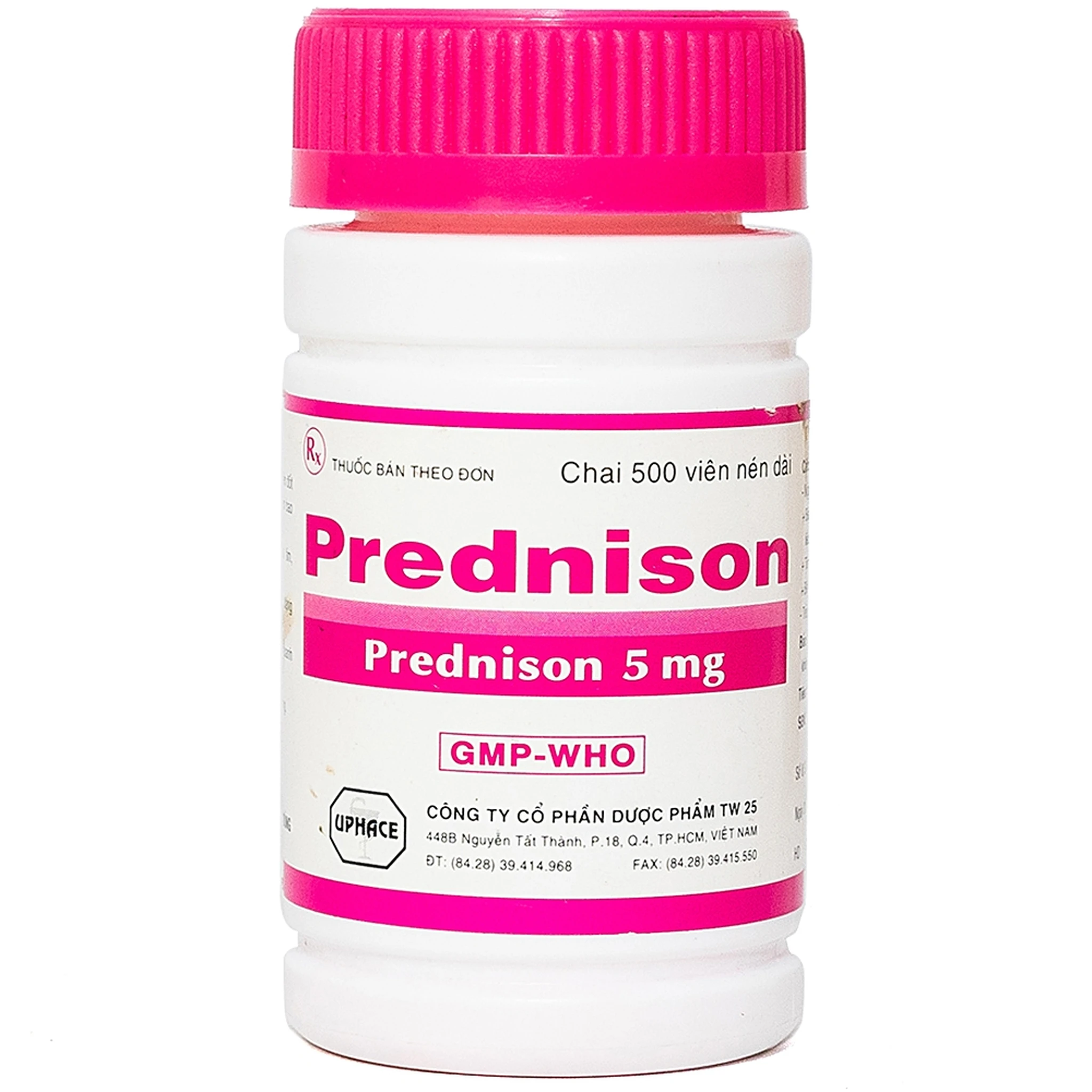 Prednison 5mg Uphace trị bệnh thấp khớp (Lọ 500 Viên)