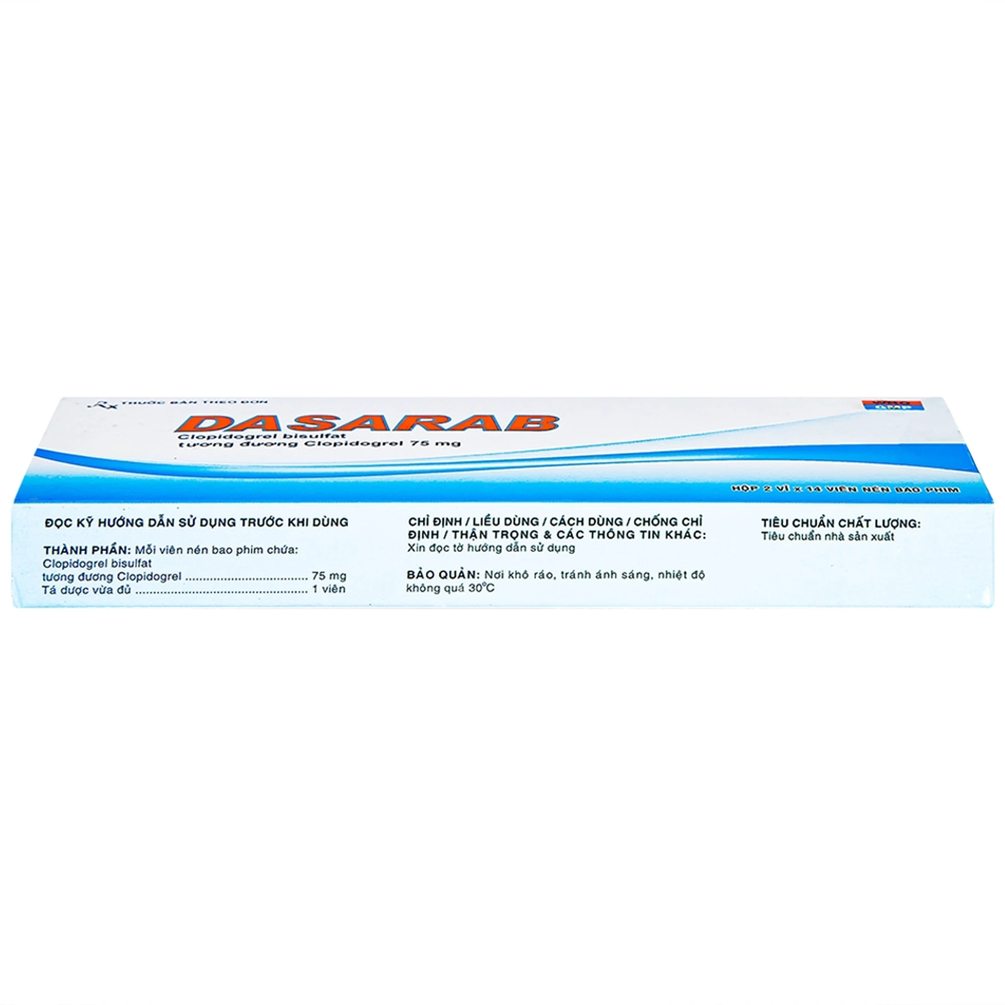 Thuốc Dasarab 75Mg trị hội chứng mạch vành cấp