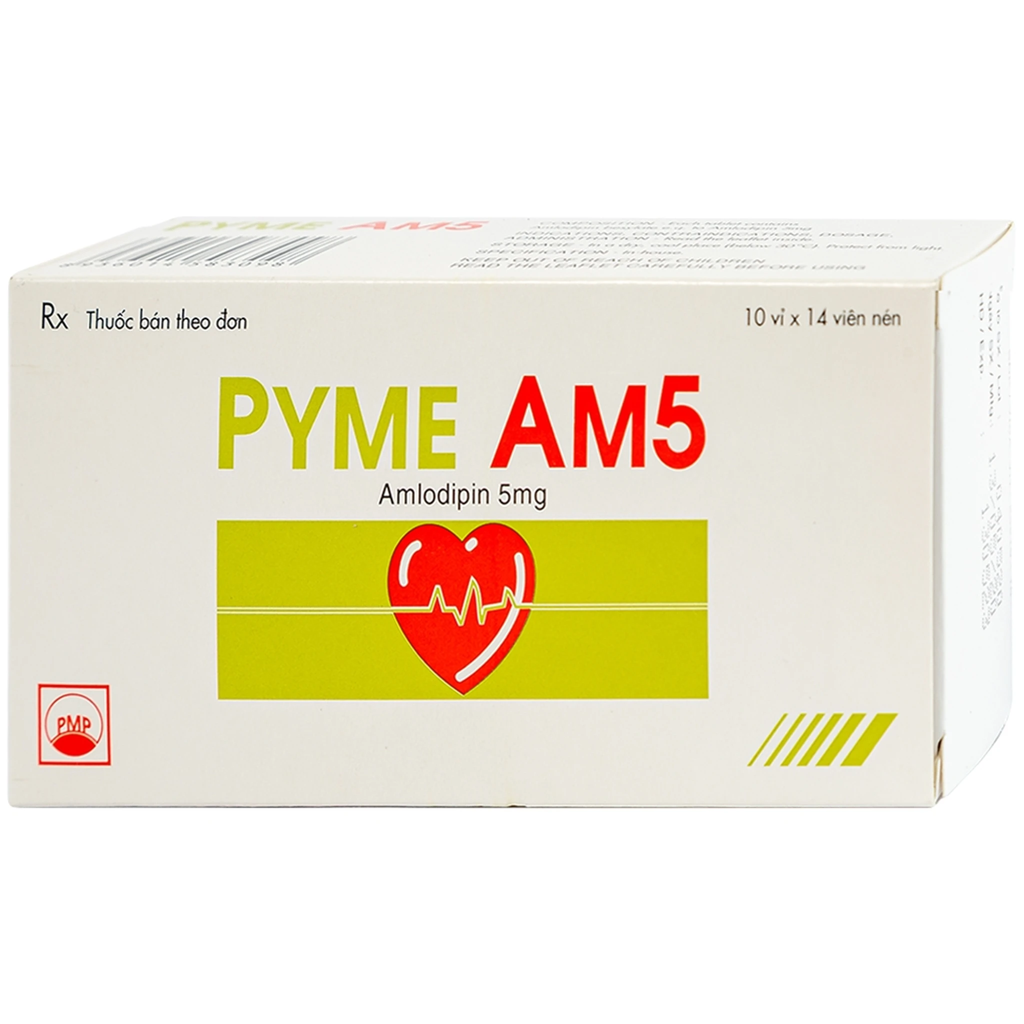 Thuốc Pyme Am5 5Mg Pmp trị tăng huyết áp, đau thắt ngực