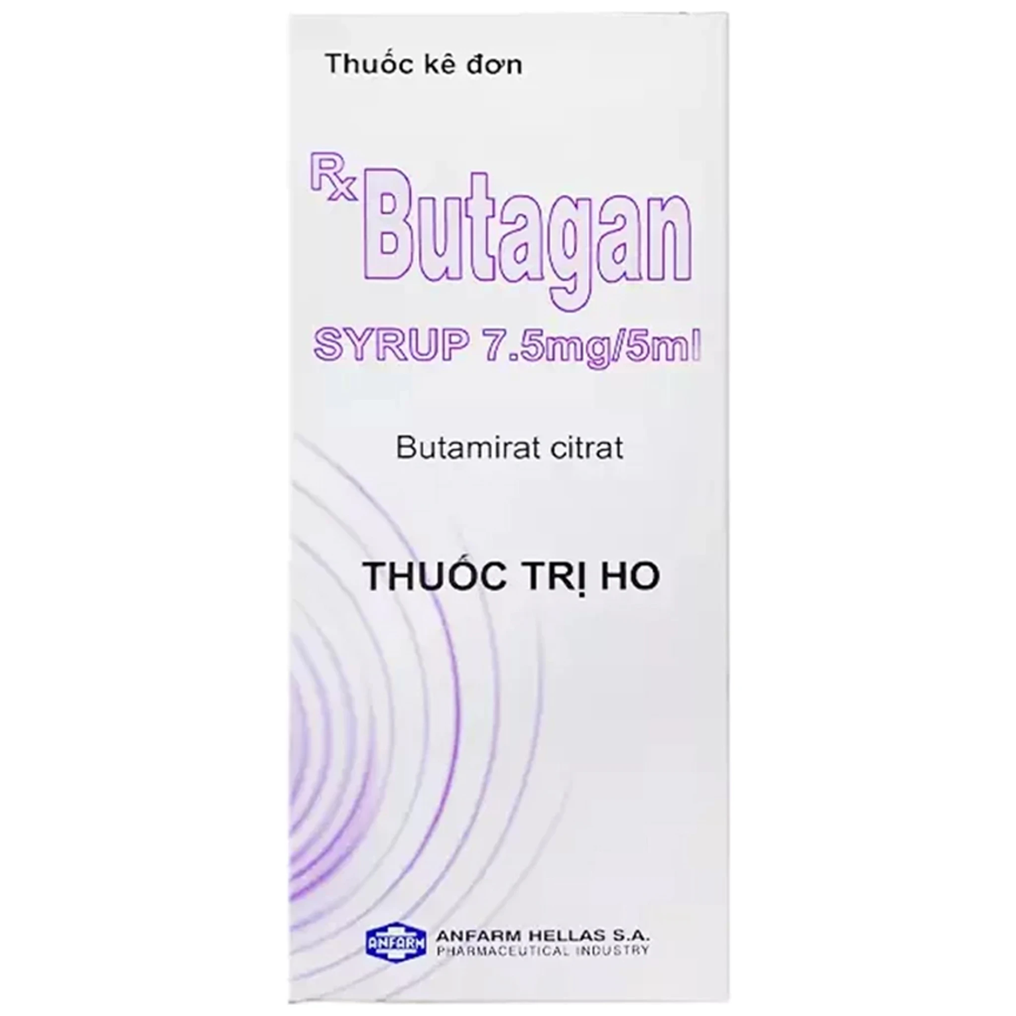 Siro Butagan syrup 7.5mg/5ml Anfarm làm dịu các triệu chứng ho (200ml ...