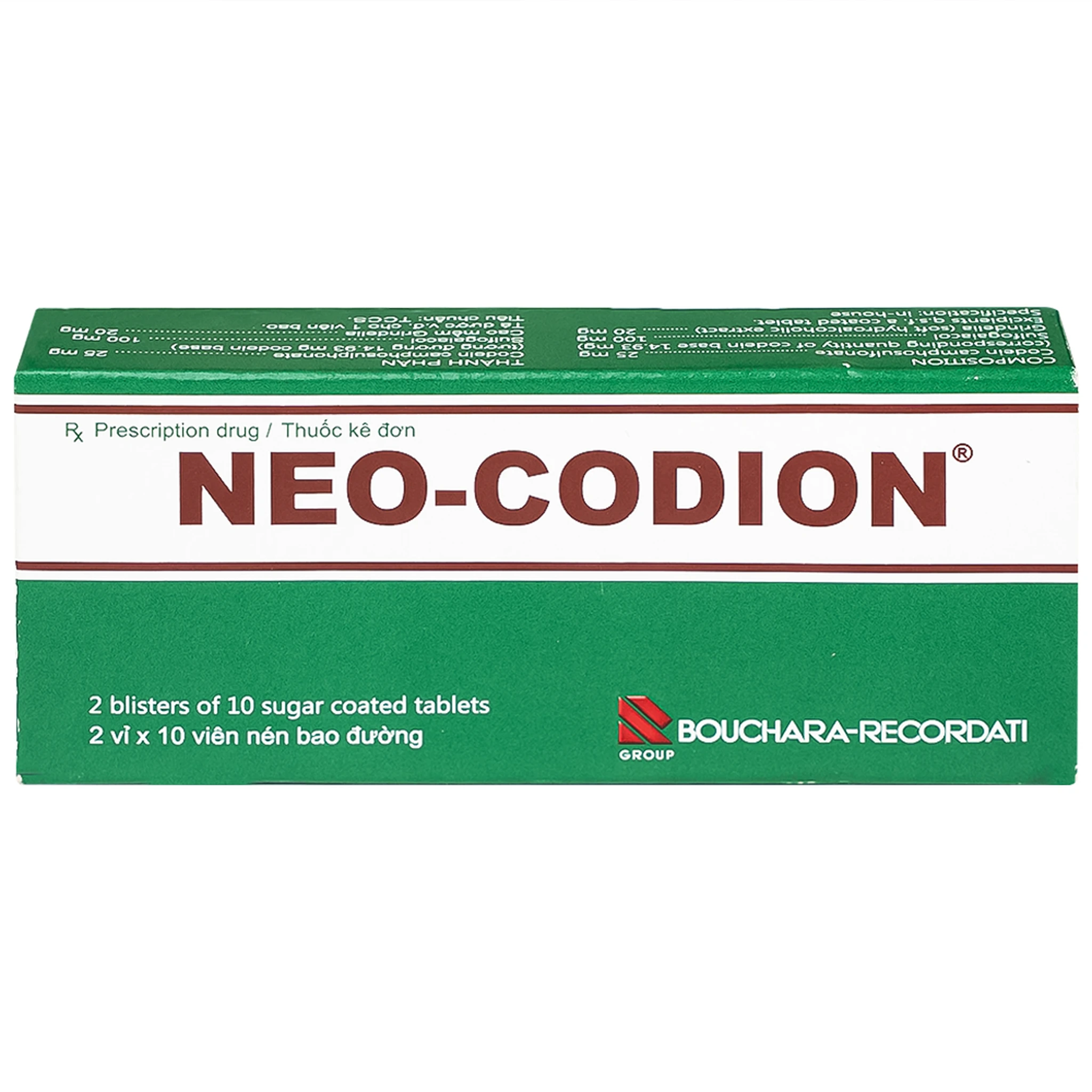 Neo-Codion Pháp trị ho do kích ứng, ho khan (2 vỉ x 10 viên)