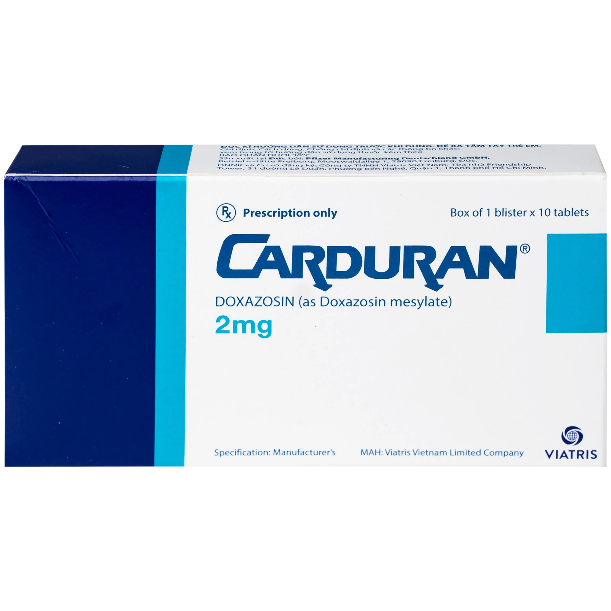 Carduran 2mg: Thuốc trị tăng huyết áp, u xơ tiền liệt tuyến