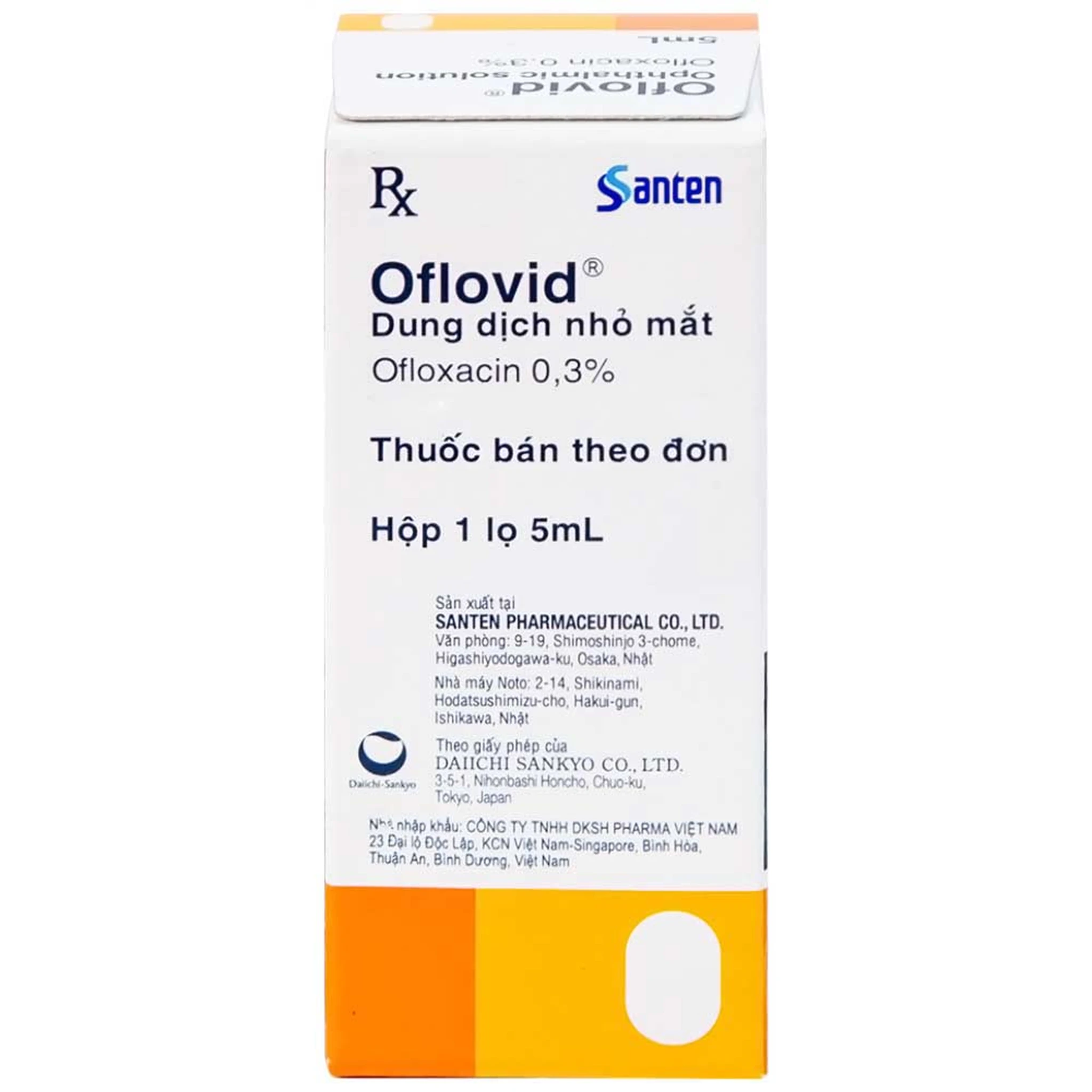 Thuốc nhỏ mắt Oflovid 0.3% trị mắt bị viêm, lẹo mắt (5ml)