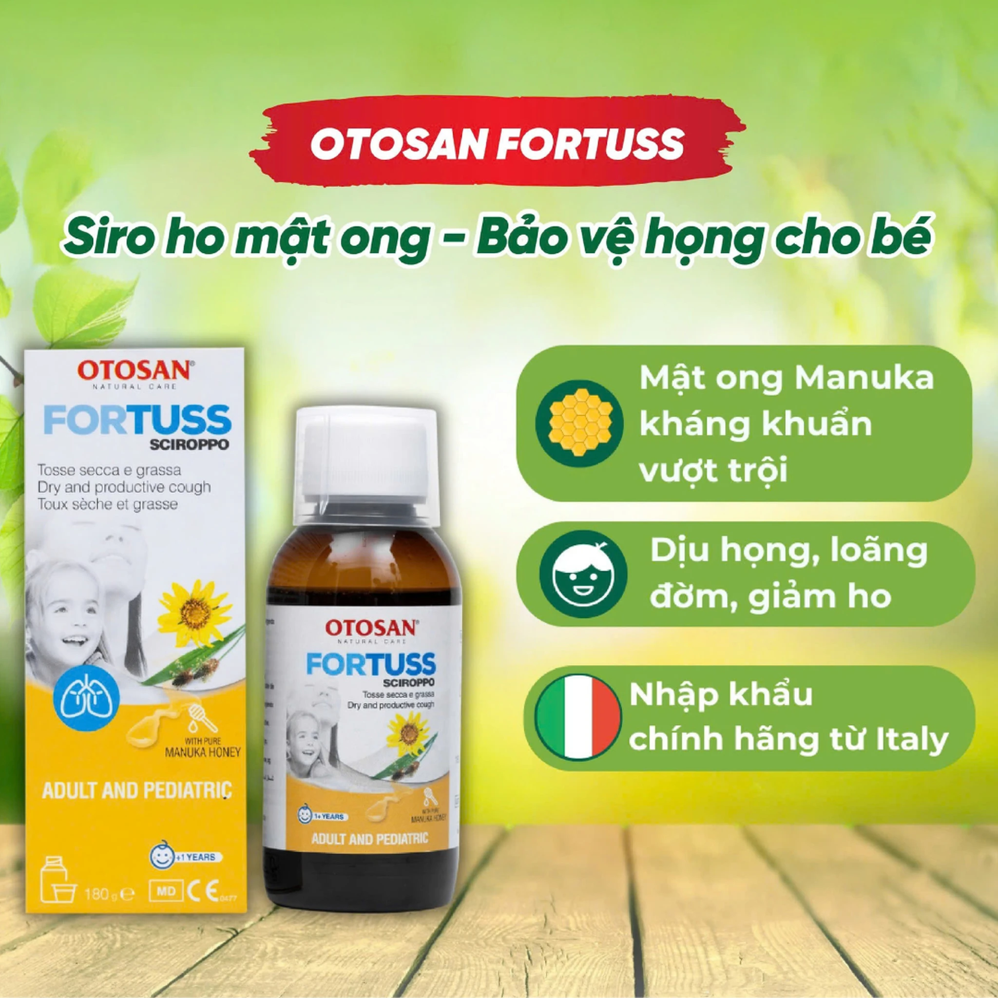 Siro ho Fortuss Otosan Cough Syrup (180g) | Làm dịu cơn ho