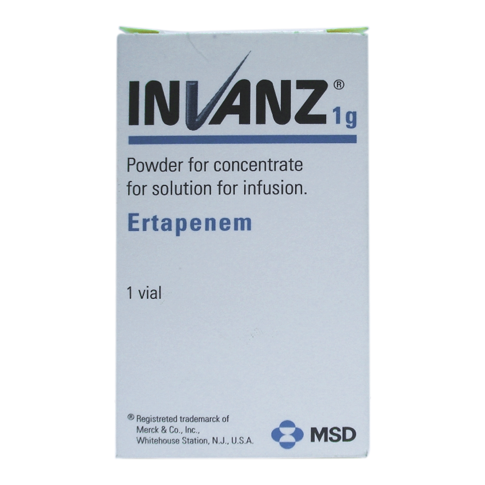 Hình ảnh Bột pha tiêm Invanz 1g MSD điều trị các bệnh nhiễm khuẩn từ trung bình đến nặng (15ml)