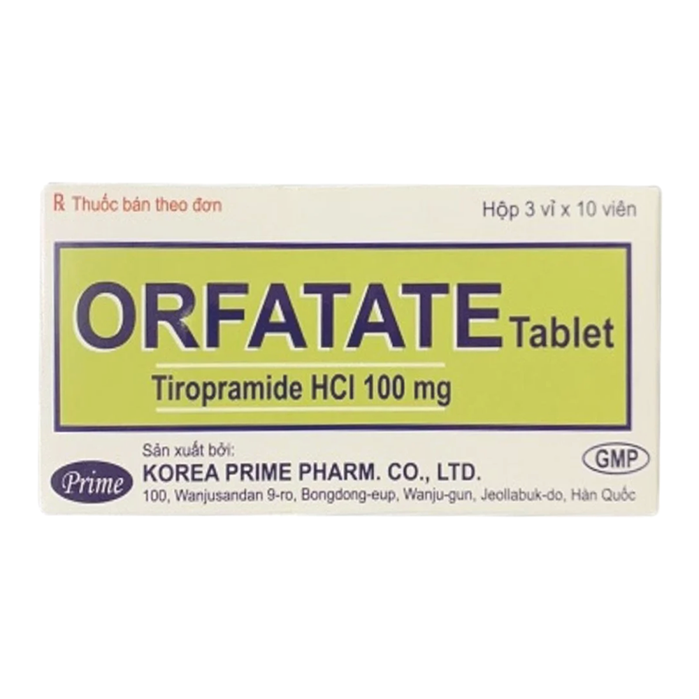 Hình ảnh Thuốc Orfatate 100mg Korea Prime điều trị co thắt dạ dày - ruột (3 vỉ x 10 viên)