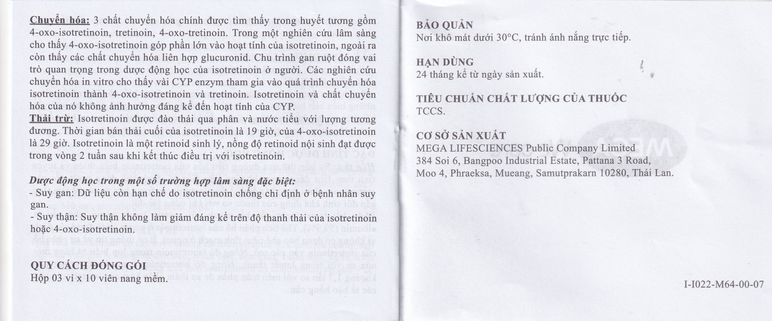 Thuốc Acnotin 10mg MEGA We care điều trị mụn trứng cá nặng (3 vỉ x 10 viên)
