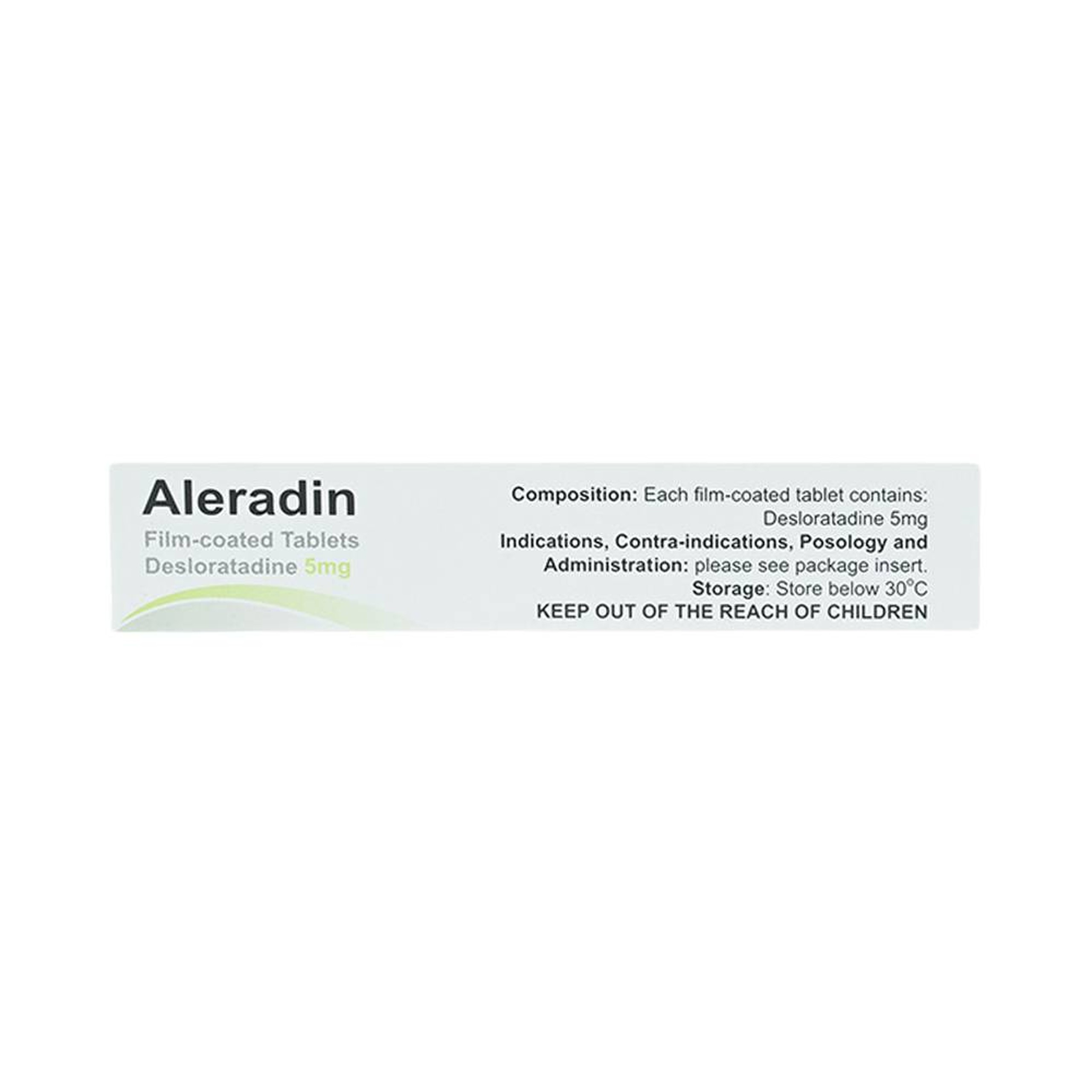 Thuốc Aleradin 5mg giảm các triệu chứng viêm mũi dị ứng theo mùa, mày đay (3 vỉ x 10 viên)