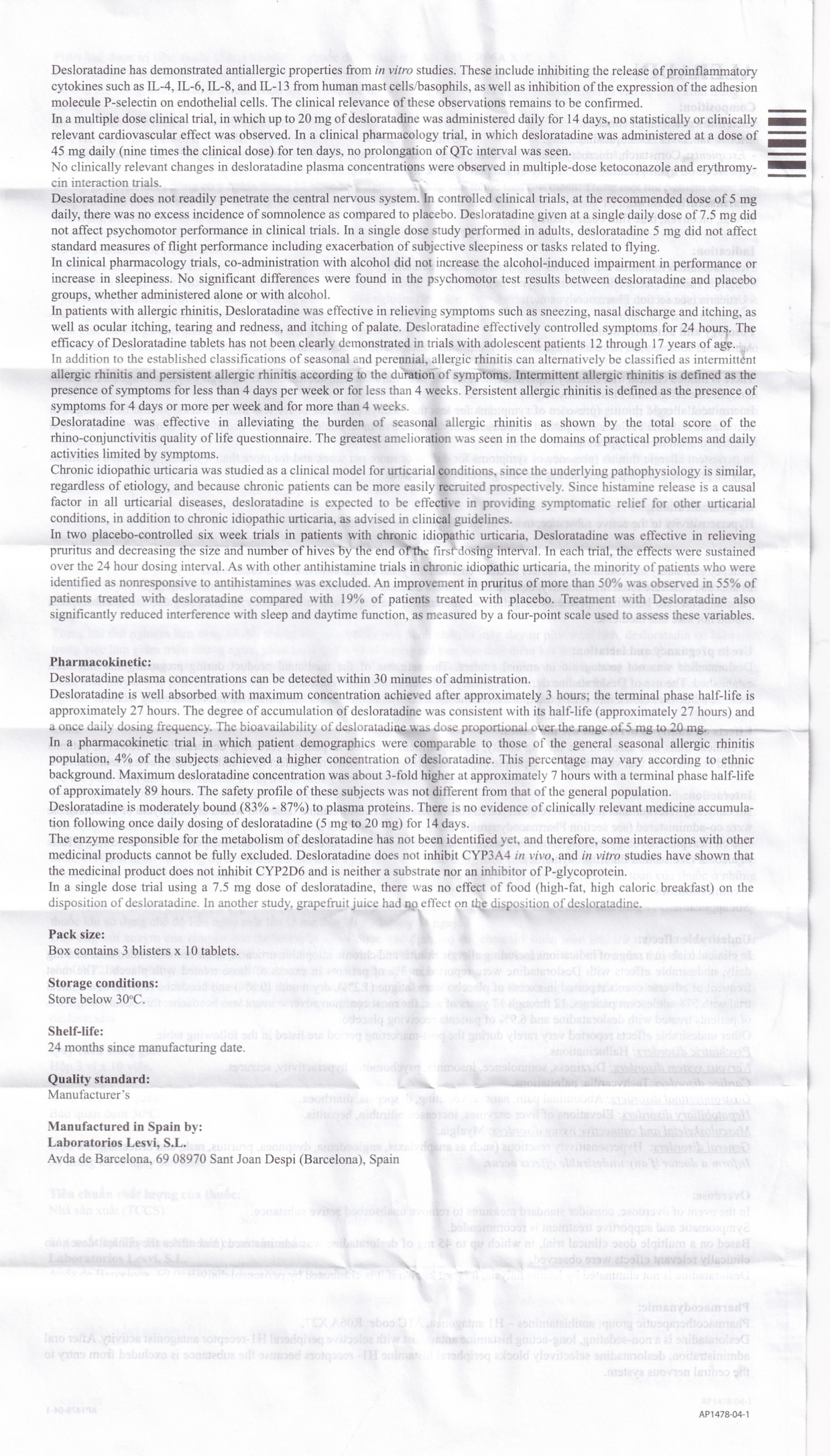 Thuốc Aleradin 5mg giảm các triệu chứng viêm mũi dị ứng theo mùa, mày đay (3 vỉ x 10 viên)