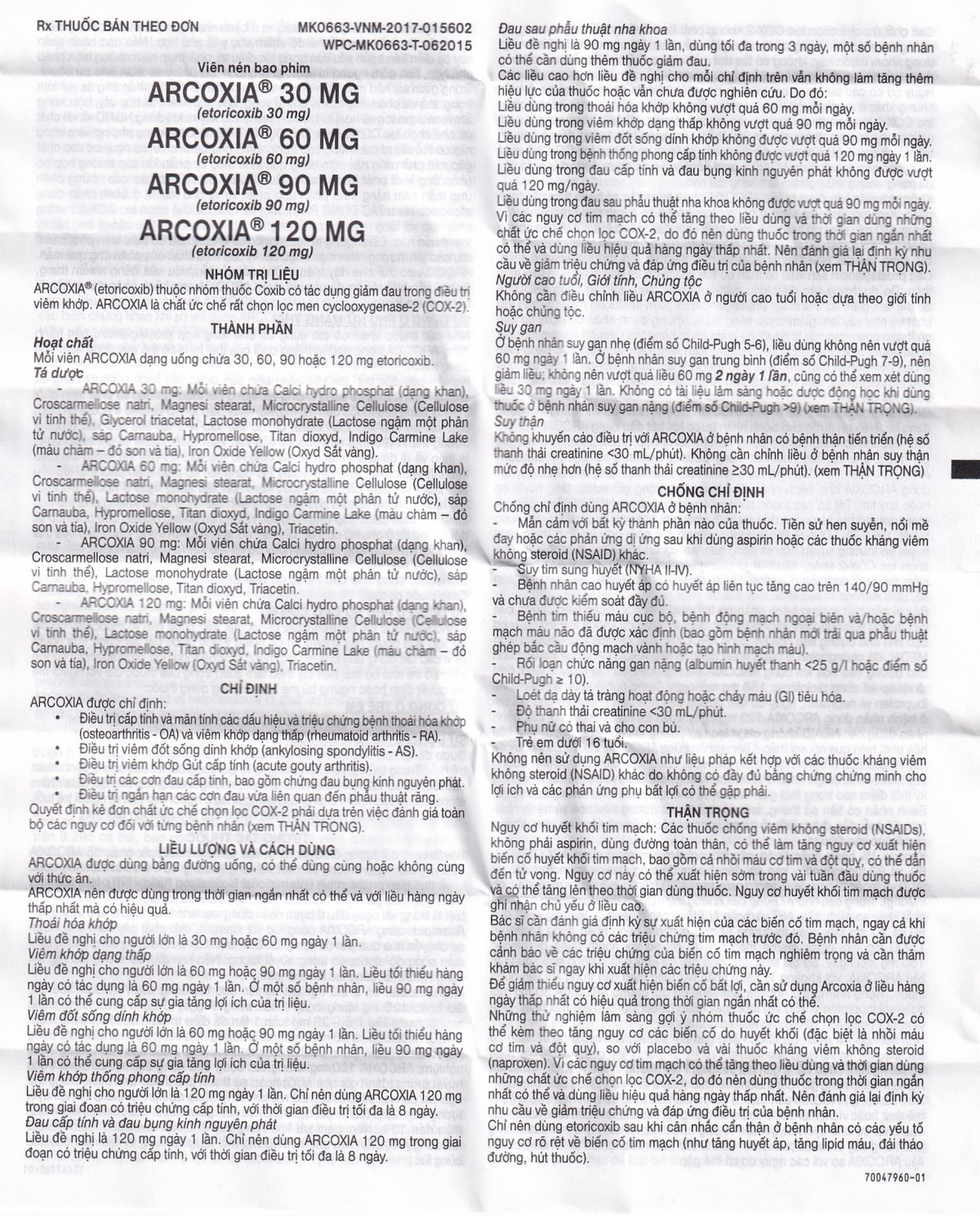 Thuốc Arcoxia 90mg MSD điều trị thoái hoá khớp, viêm khớp dạng thấp (3 vỉ x 10 viên)