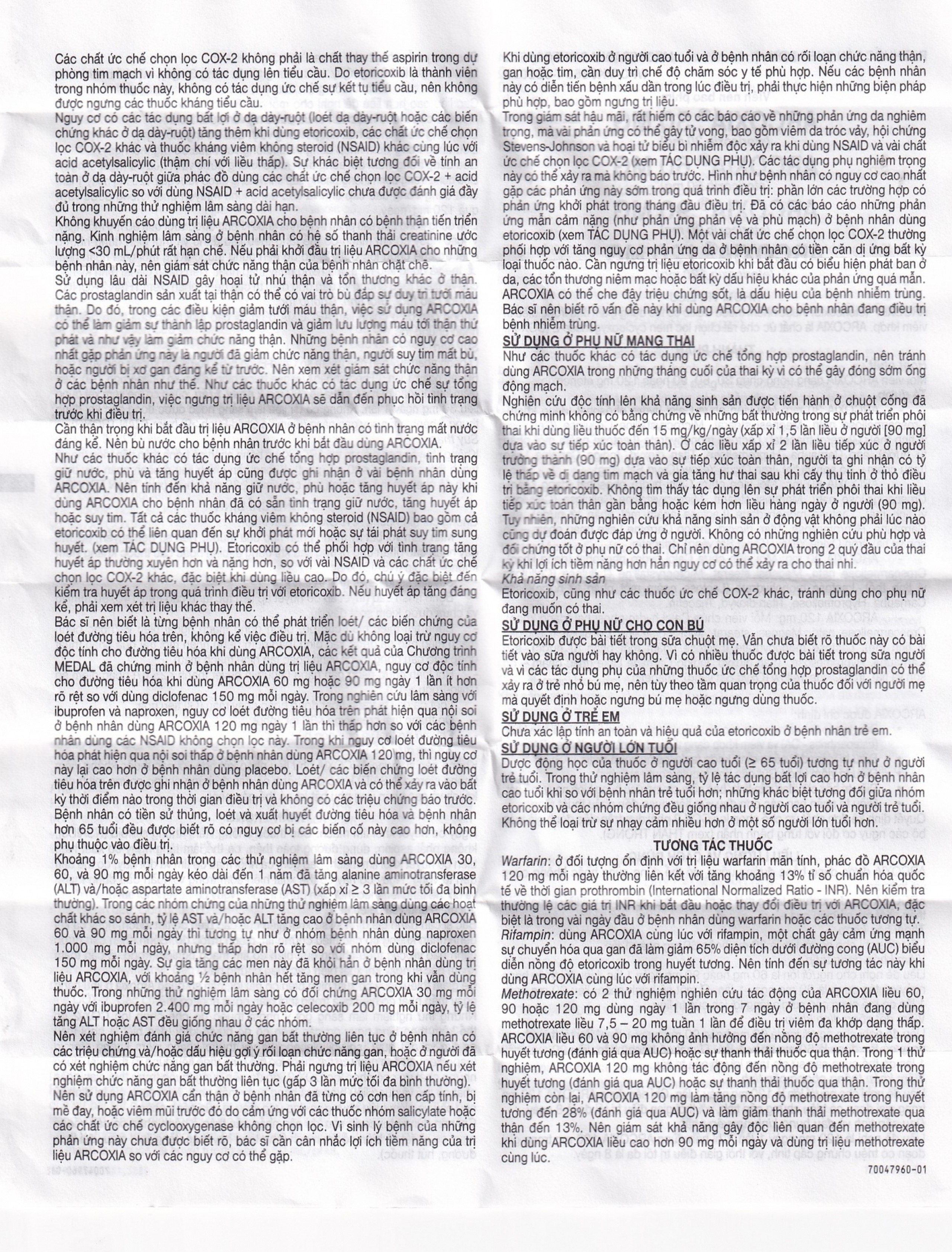 Thuốc Arcoxia 90mg MSD điều trị thoái hoá khớp, viêm khớp dạng thấp (3 vỉ x 10 viên)