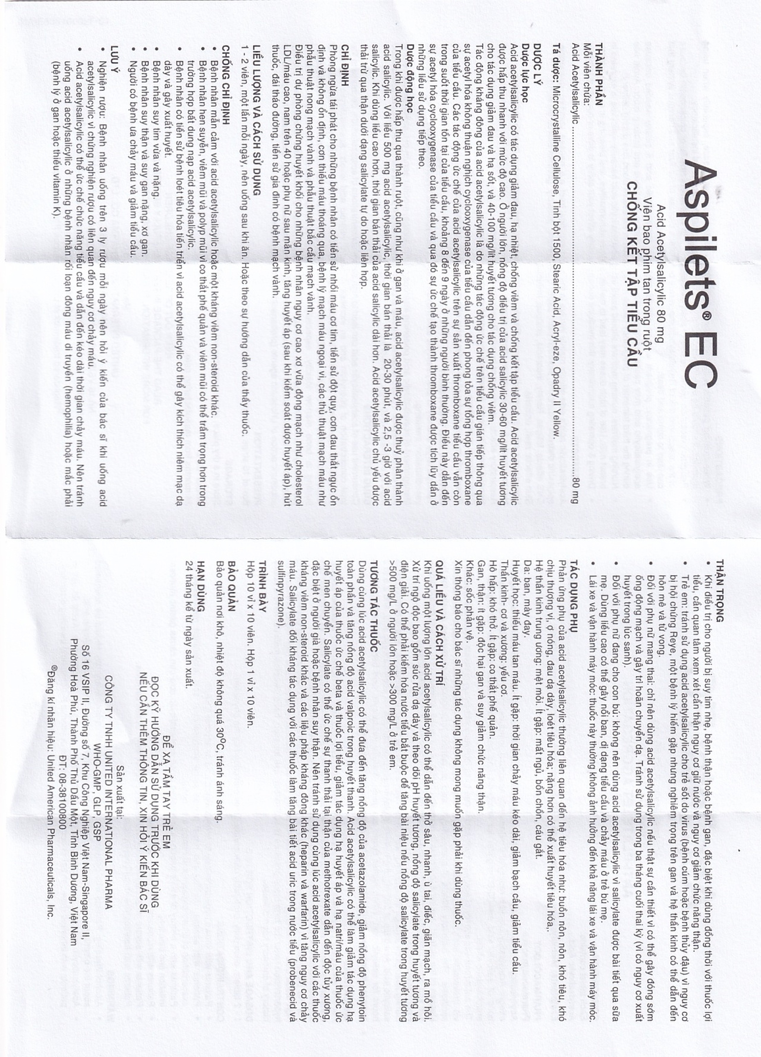 Thuốc Aspilets EC 80mg phòng ngừa nhồi máu cơ tim, đột quỵ (10 vỉ x 10 viên)