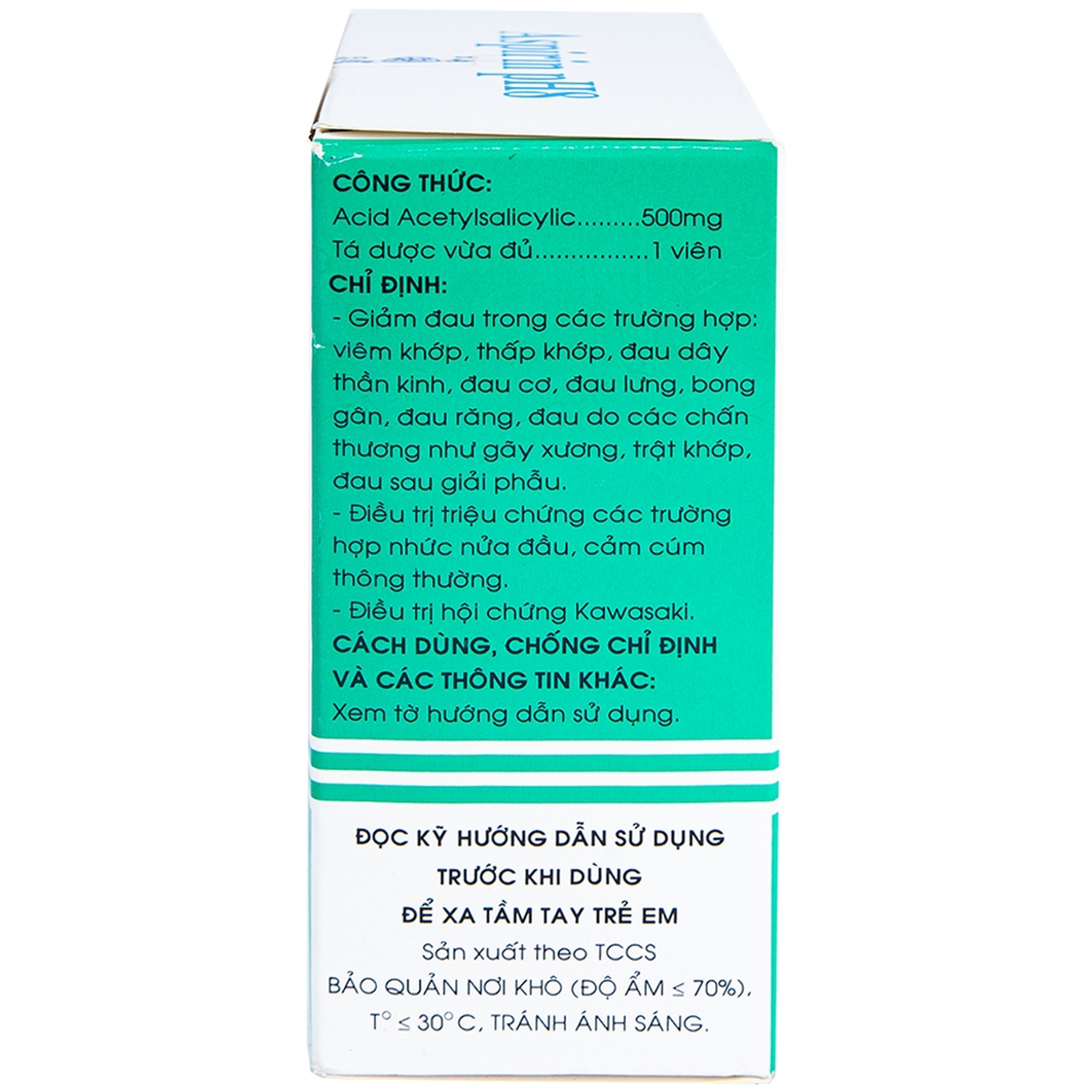 Thuốc Aspirin pH8 Mekophar giảm cơn đau nhẹ và vừa, hạ sốt (20 vỉ x 10 viên)